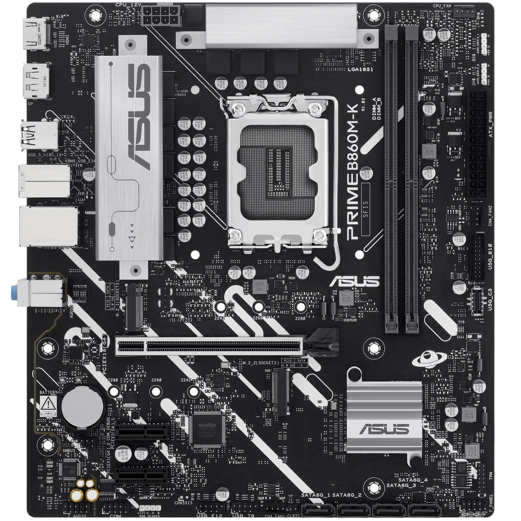 Asus - Asus Prime B860M-K (LGA 1851) DDR5 Micro-ATX Motherboard