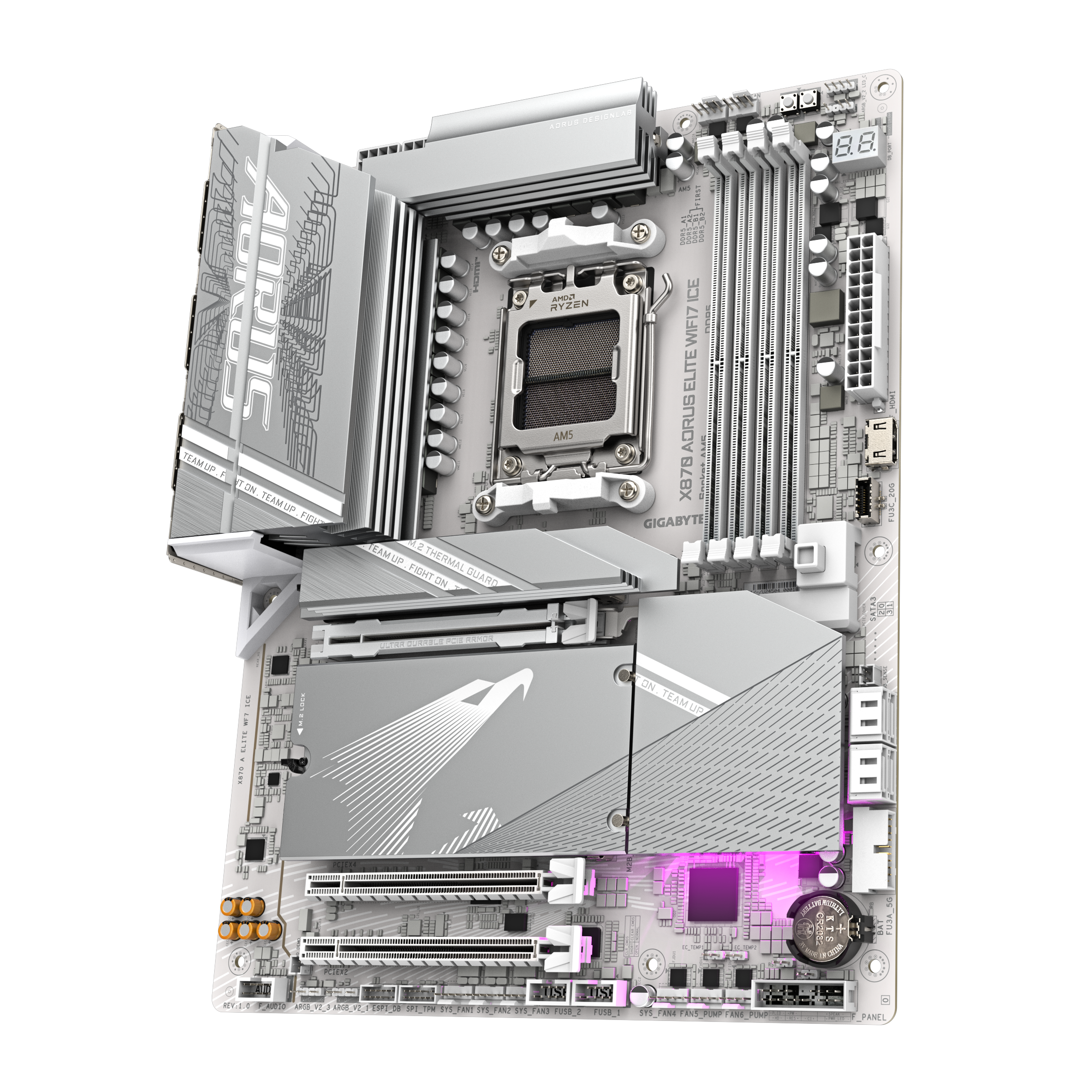 Gigabyte - Gigabyte X870 Aorus Elite WIFI7 Ice (Socket AM5) DDR5 ATX Motherboard