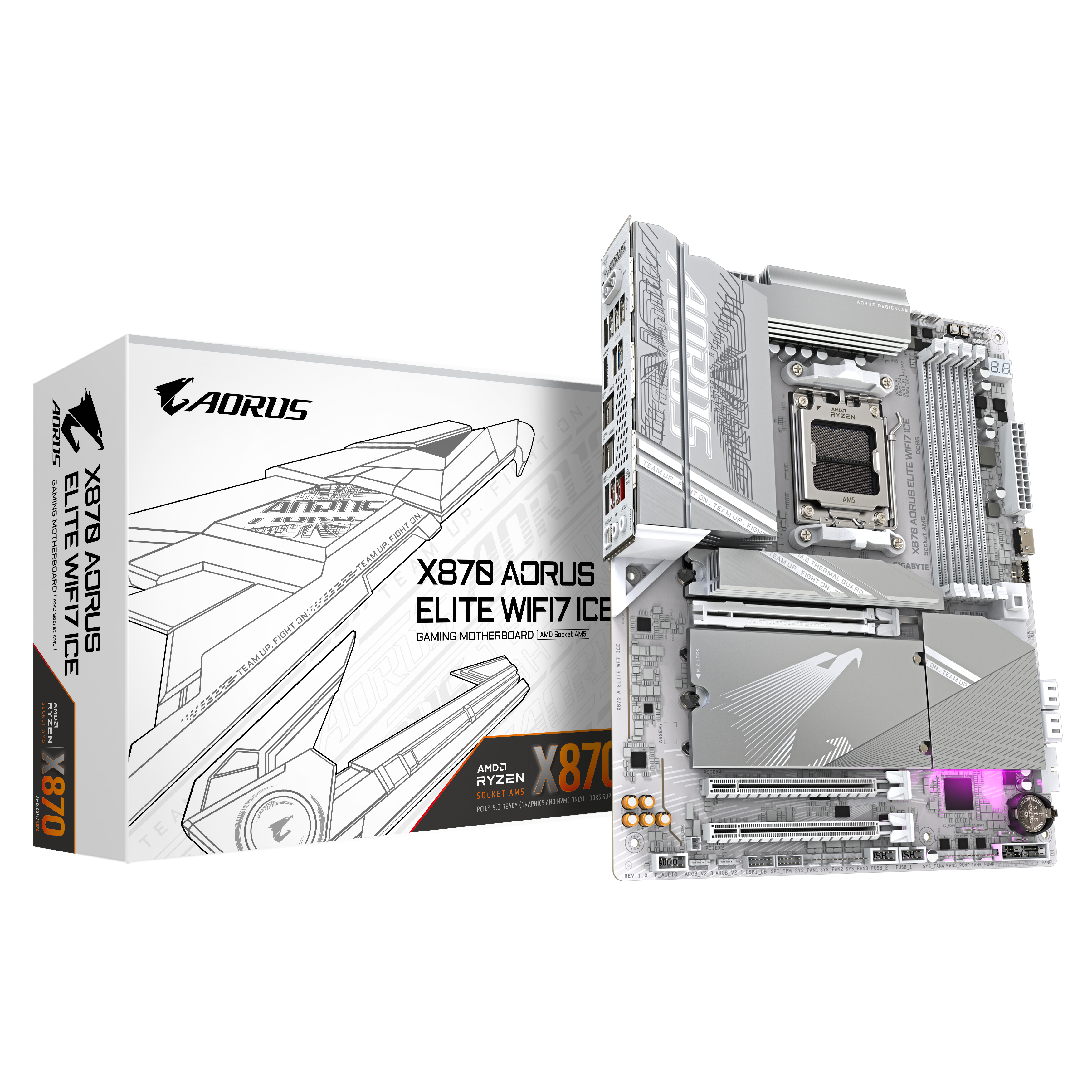 Gigabyte X870 Aorus Elite WIFI7 Ice (Socket AM5) DDR5 ATX Motherboard