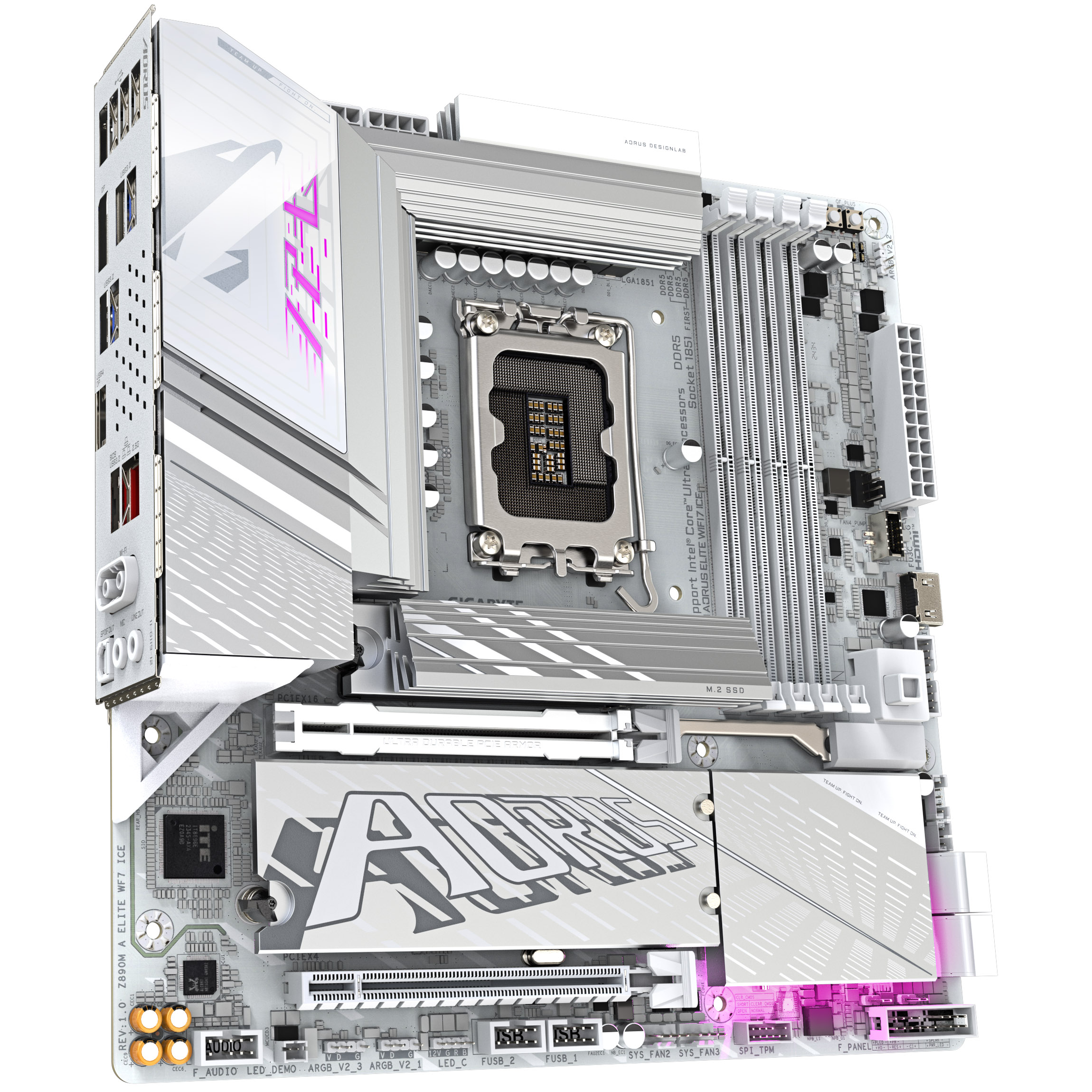 Gigabyte - Gigabyte Z890M   AORUS ELITE WIFI7 ICE (LGA1851) DDR5 Micro ATX Motherboard