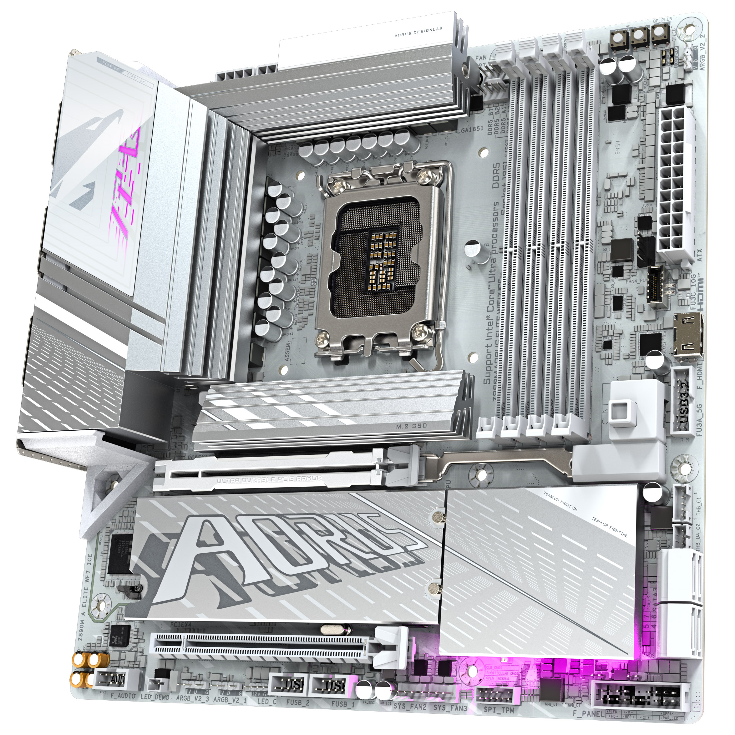 Gigabyte - Gigabyte Z890M   AORUS ELITE WIFI7 ICE (LGA1851) DDR5 Micro ATX Motherboard