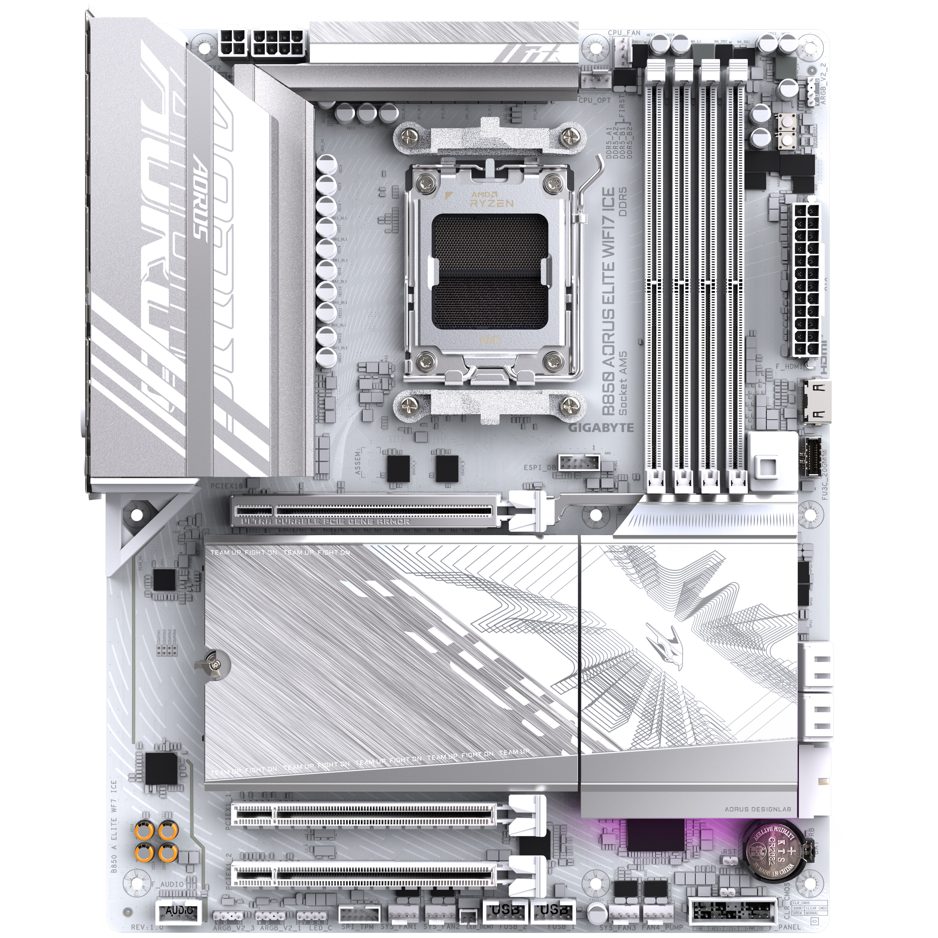 Gigabyte - Gigabyte B850 AORUS ELITE WIFI7 ICE (Socket AM5) DDR5 ATX Motherboard