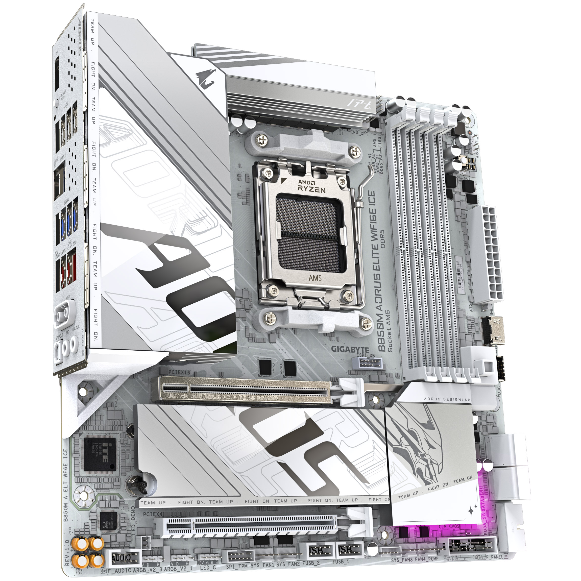 Gigabyte - Gigabyte B850M AORUS ELITE WIFI6E ICE (Socket AM5) DDR5 Micro ATX Motherboard