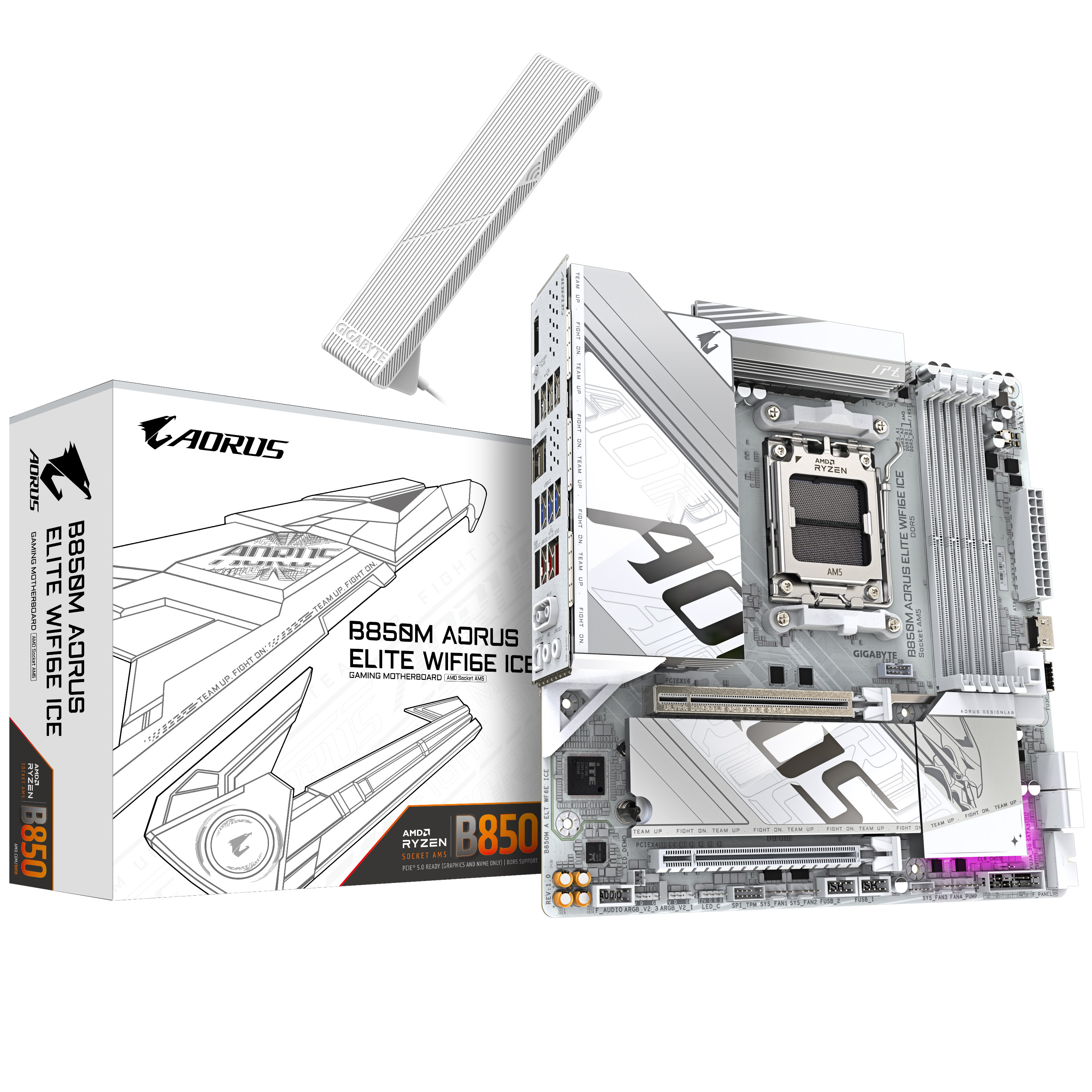 Gigabyte B850M AORUS ELITE WIFI6E ICE (Socket AM5) DDR5 Micro ATX Motherboard