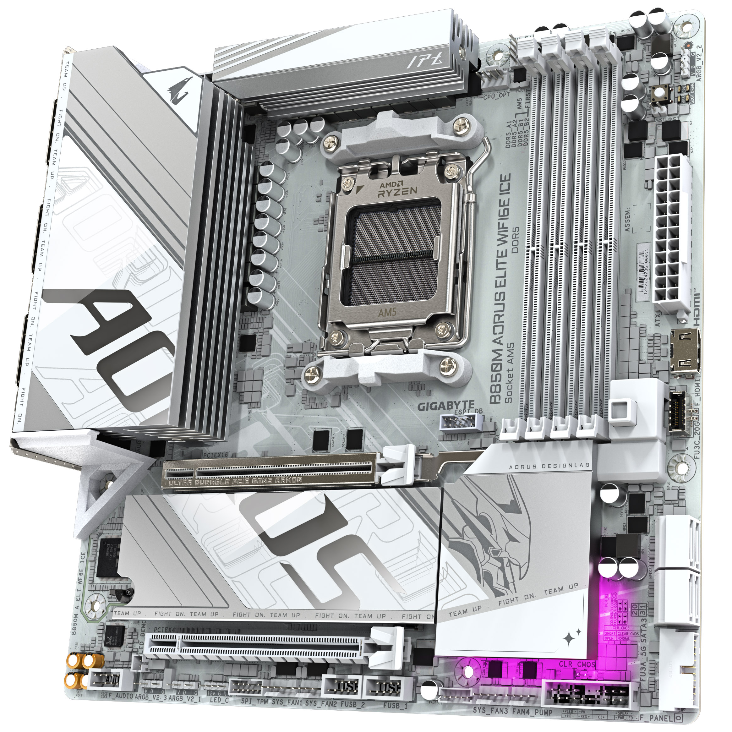 Gigabyte - Gigabyte B850M AORUS ELITE WIFI6E ICE (Socket AM5) DDR5 Micro ATX Motherboard