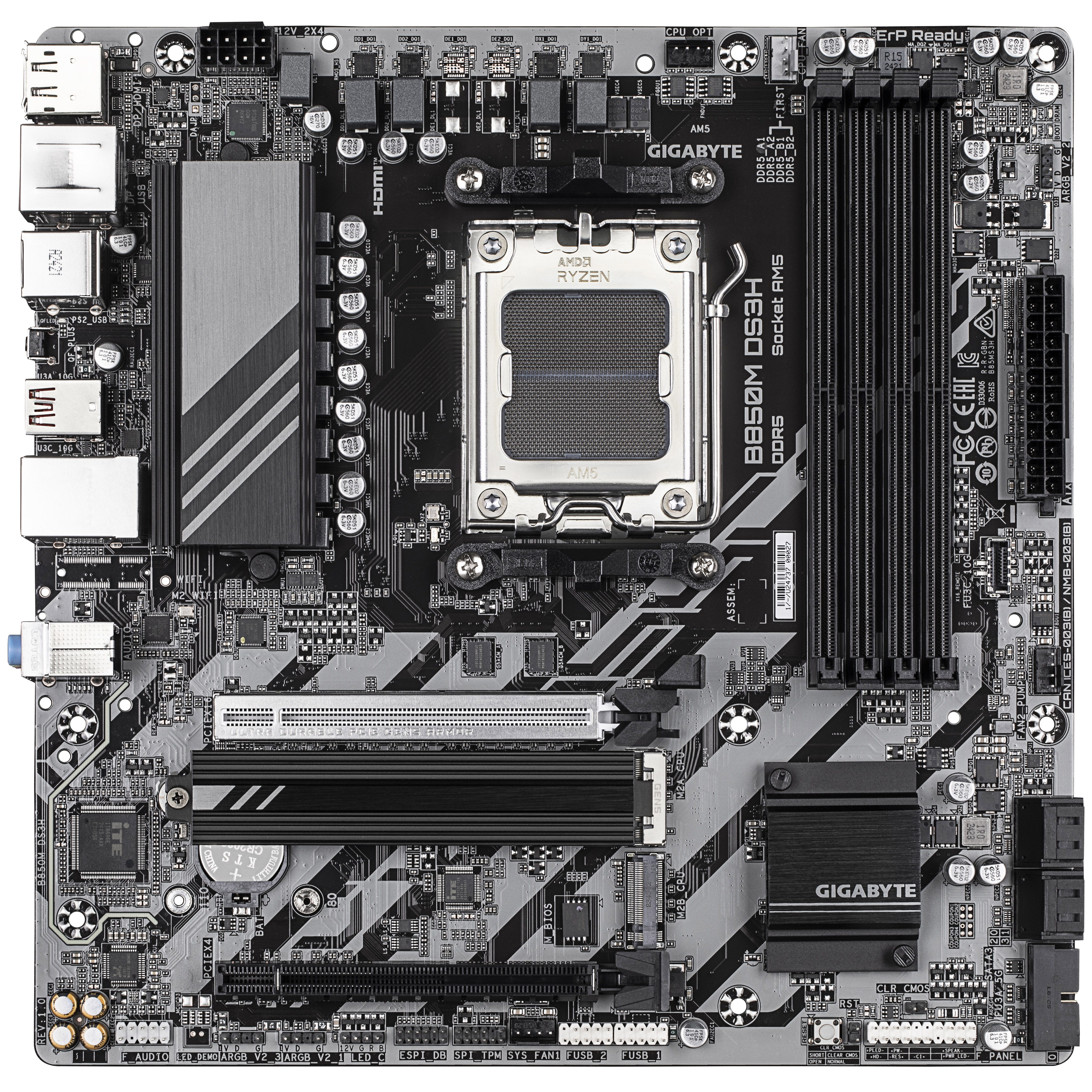 Gigabyte - Gigabyte B850M DS3H (Socket AM5) DDR5 Micro ATX Motherboard