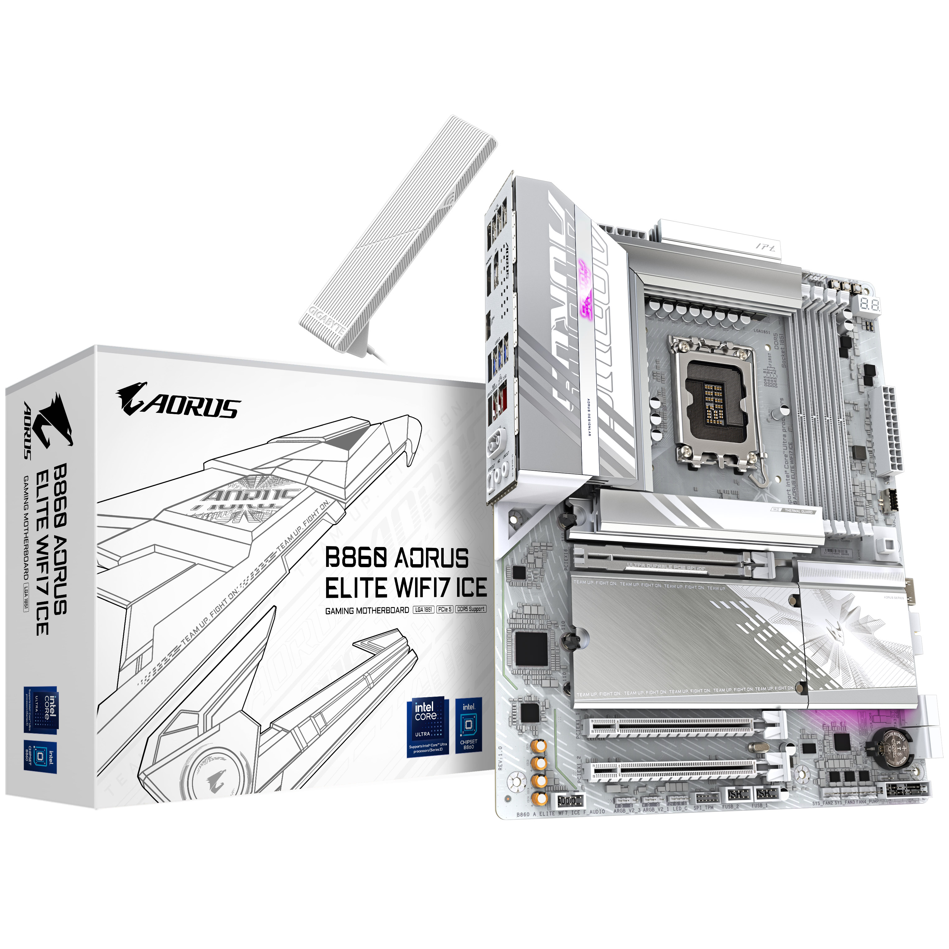 Gigabyte B860 AORUS ELITE WIFI7 ICE (LGA 1851) DDR5 ATX Motherboard