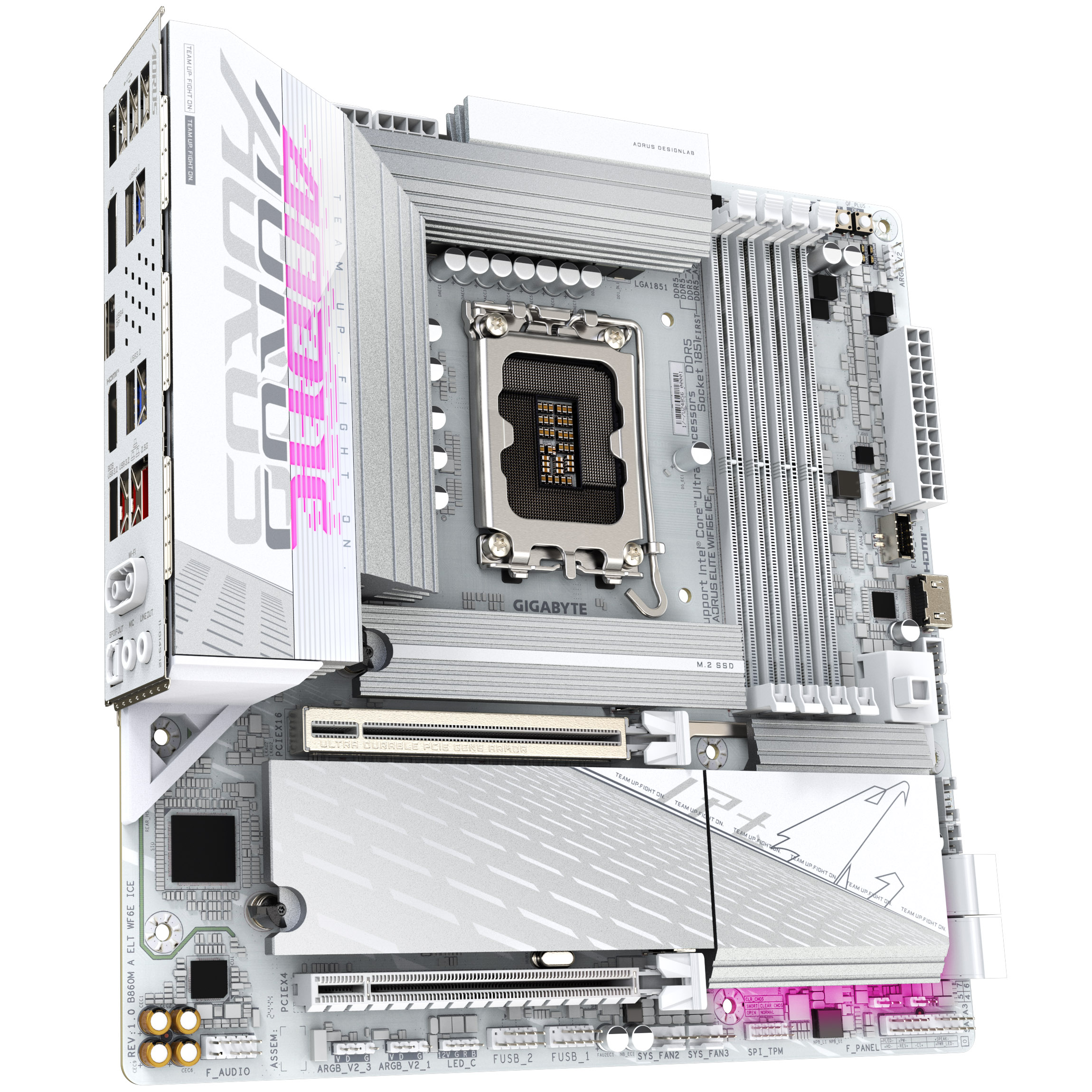 Gigabyte - Gigabyte B860M AORUS ELITE WIFI6E ICE (LGA 1851) DDR5 Micro-ATX Motherboard