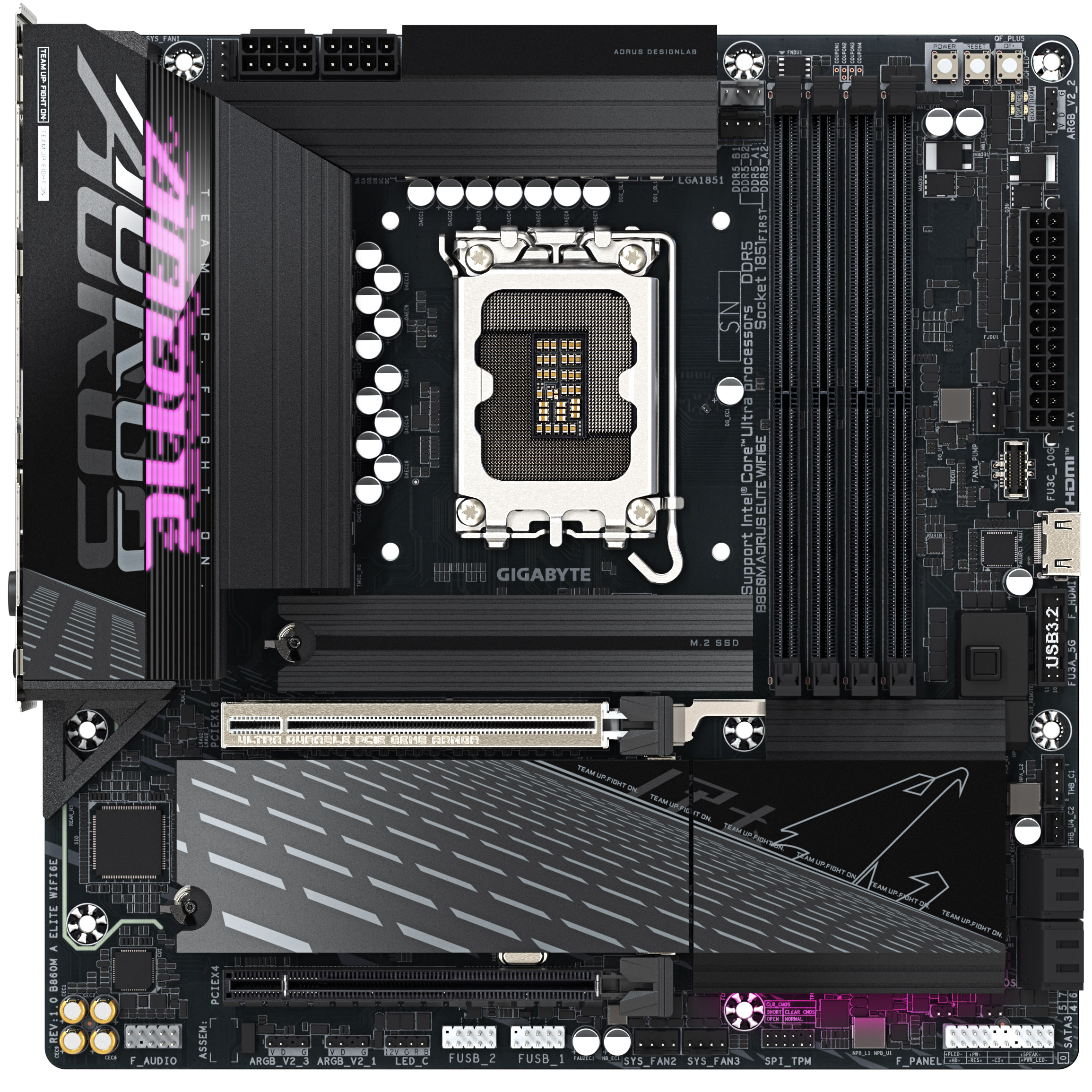 Gigabyte - Gigabyte B860M AORUS ELITE WIFI6E (LGA 1851) DDR5 Micro-ATX Motherboard