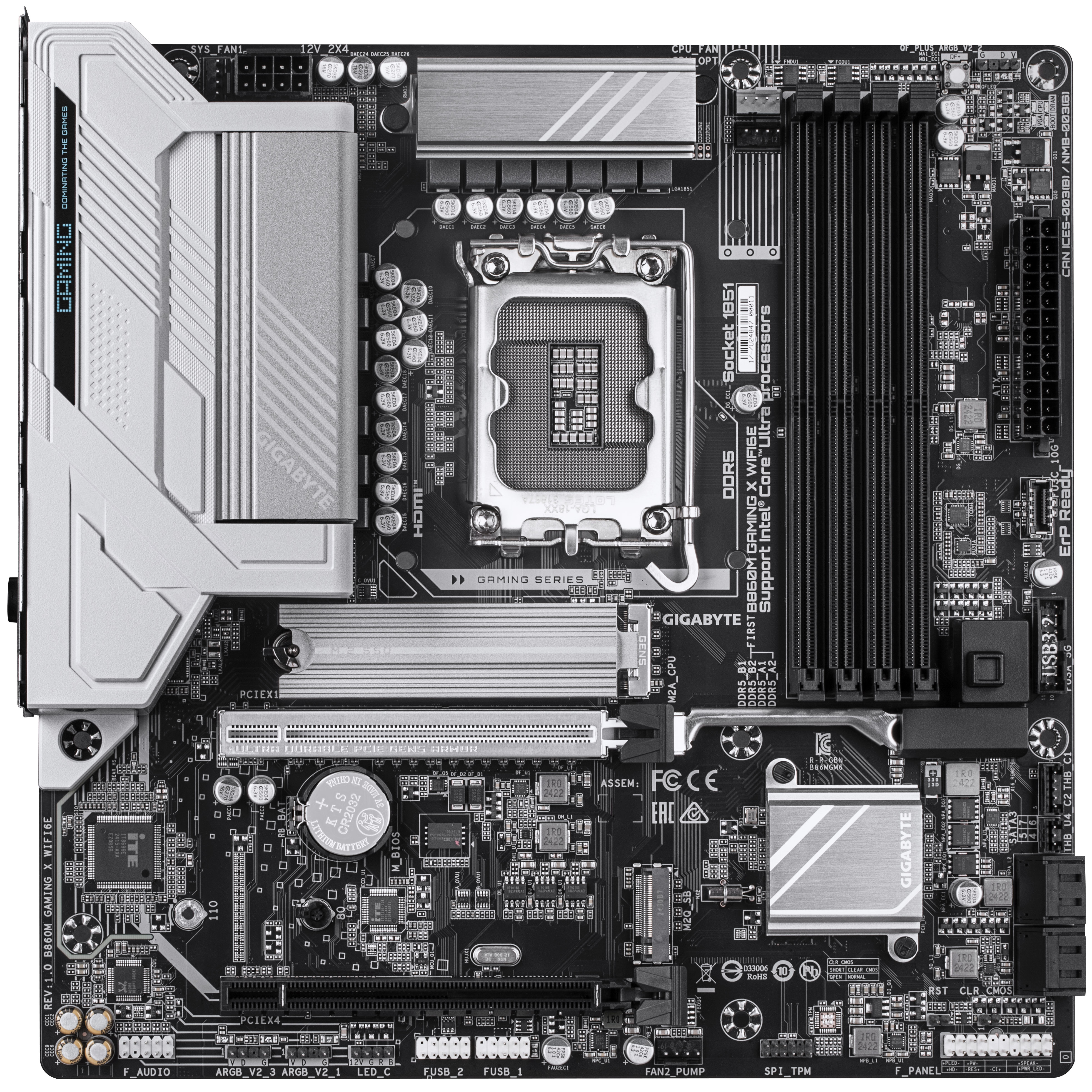 Gigabyte - Gigabyte B860M GAMING X WIFI6E (LGA 1851) DDR5 Micro-ATX Motherboard