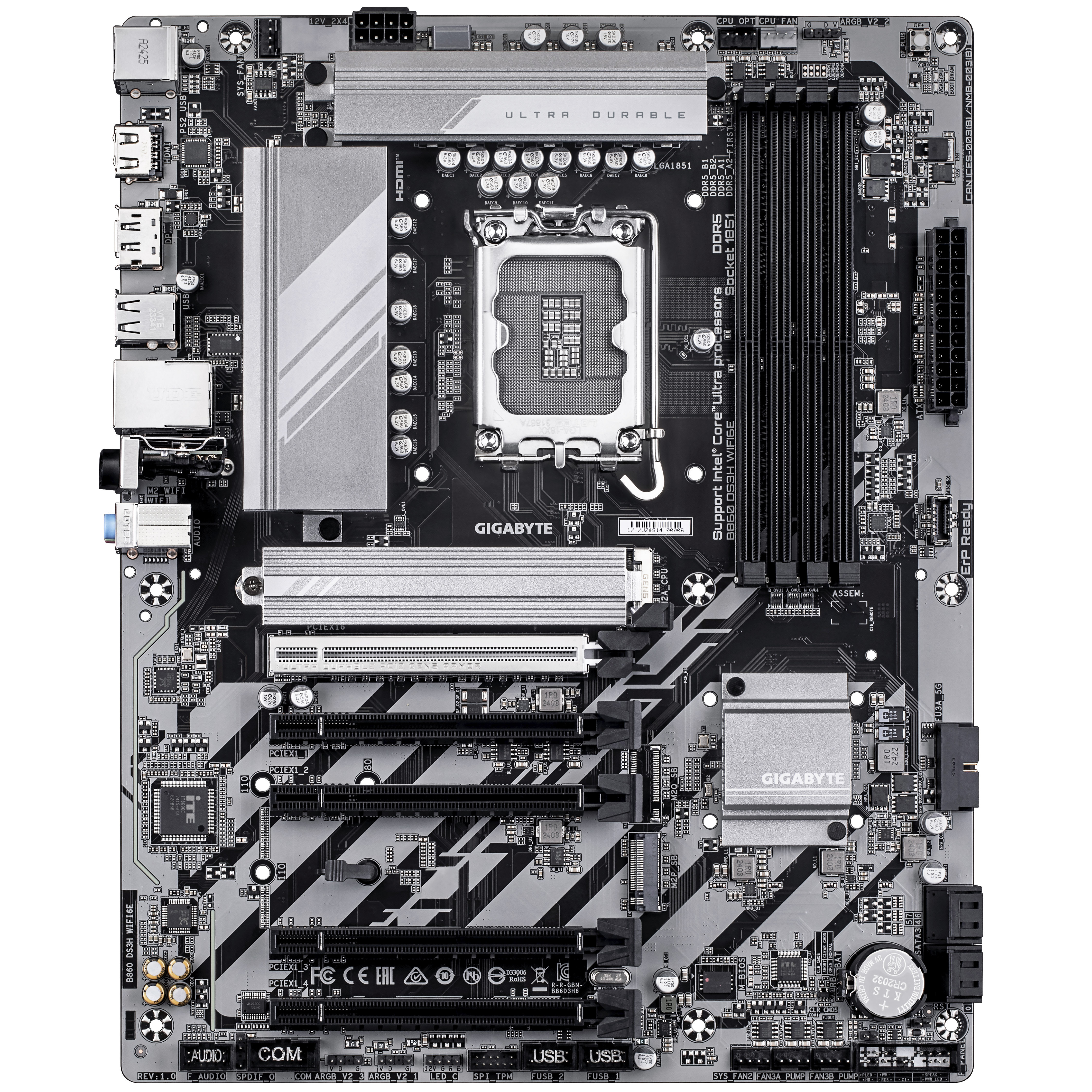 Gigabyte - Gigabyte B860 DS3H WIFI6E (LGA 1851) DDR5 ATX Motherboard