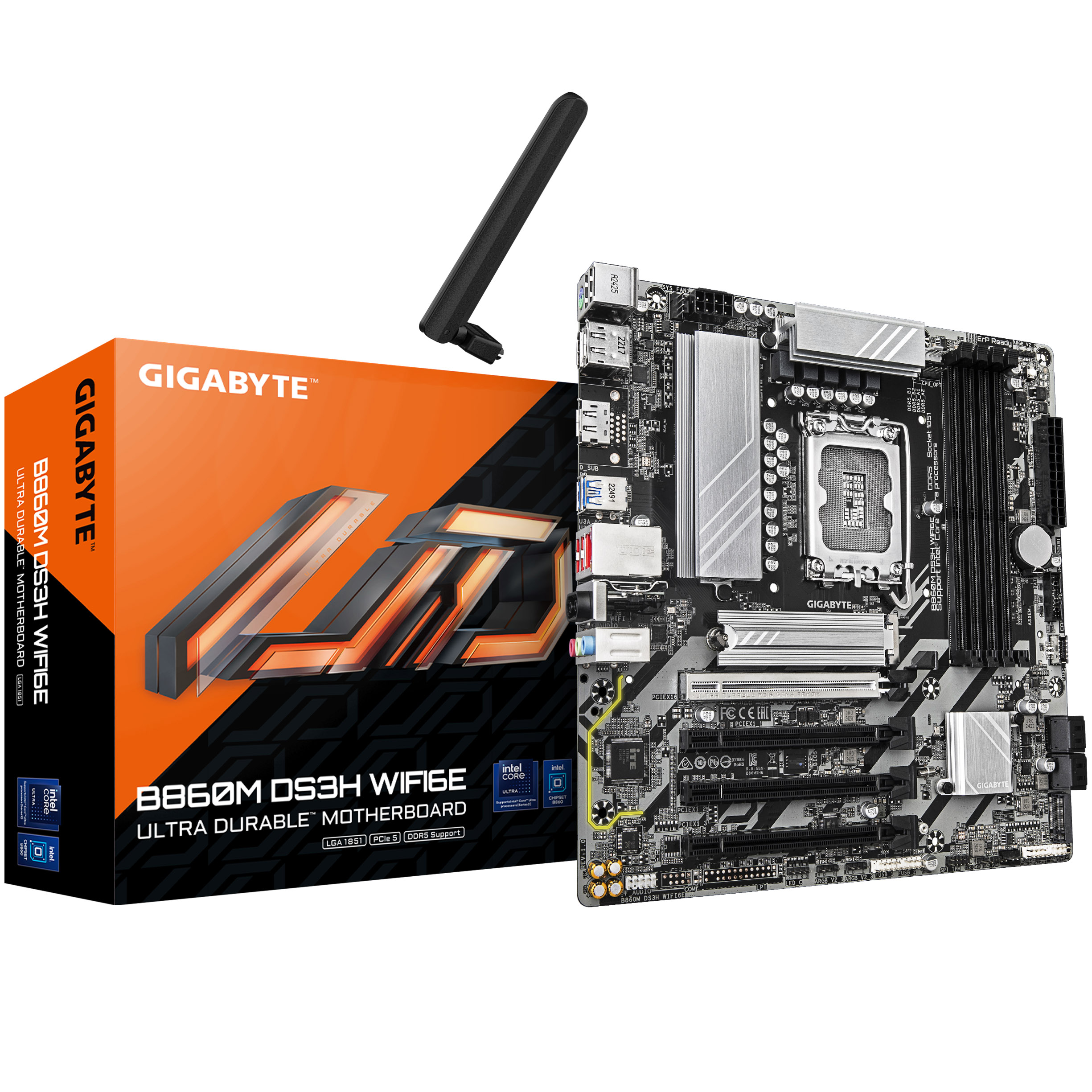 Gigabyte B860M DS3H WIFI6E (LGA 1851) DDR5 Micro-ATX Motherboard