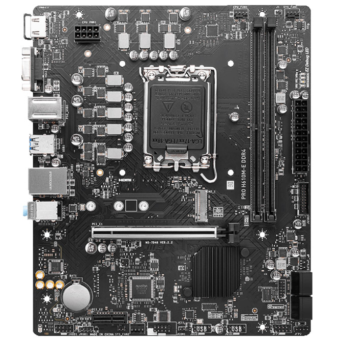 MSI - MSI PRO H610M-E DDR4 (LGA 1700) DDR4 mATX Motherboard