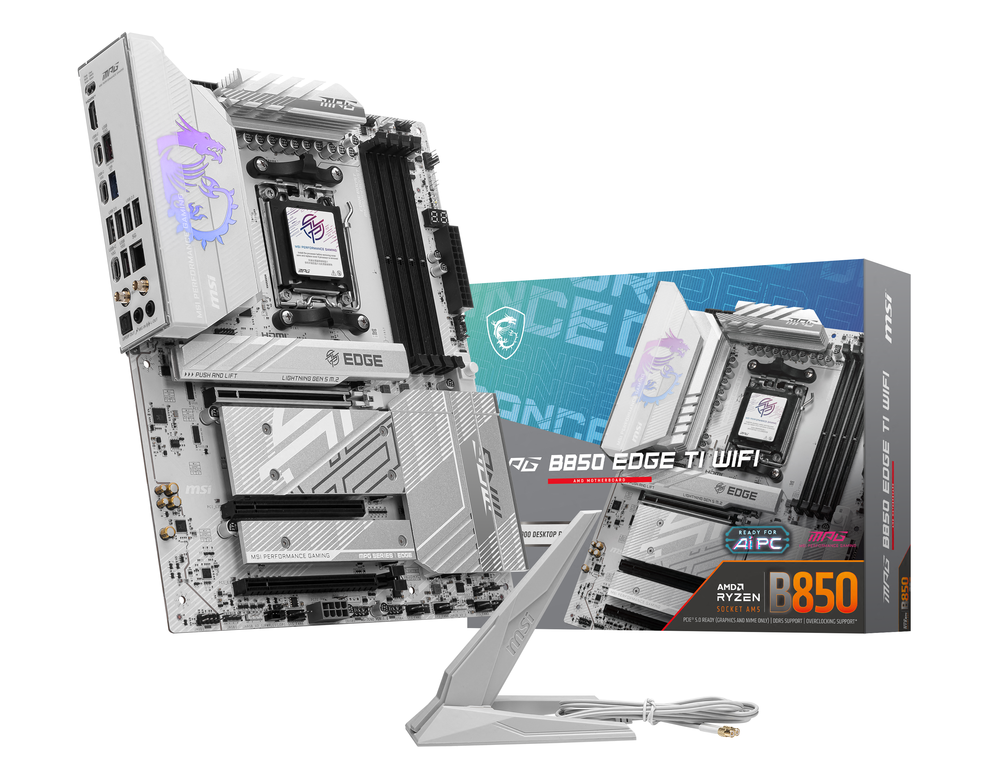 MSI MPG B850 EDGE TI WIFI (AMD AM5) B850 ATX Motherboard