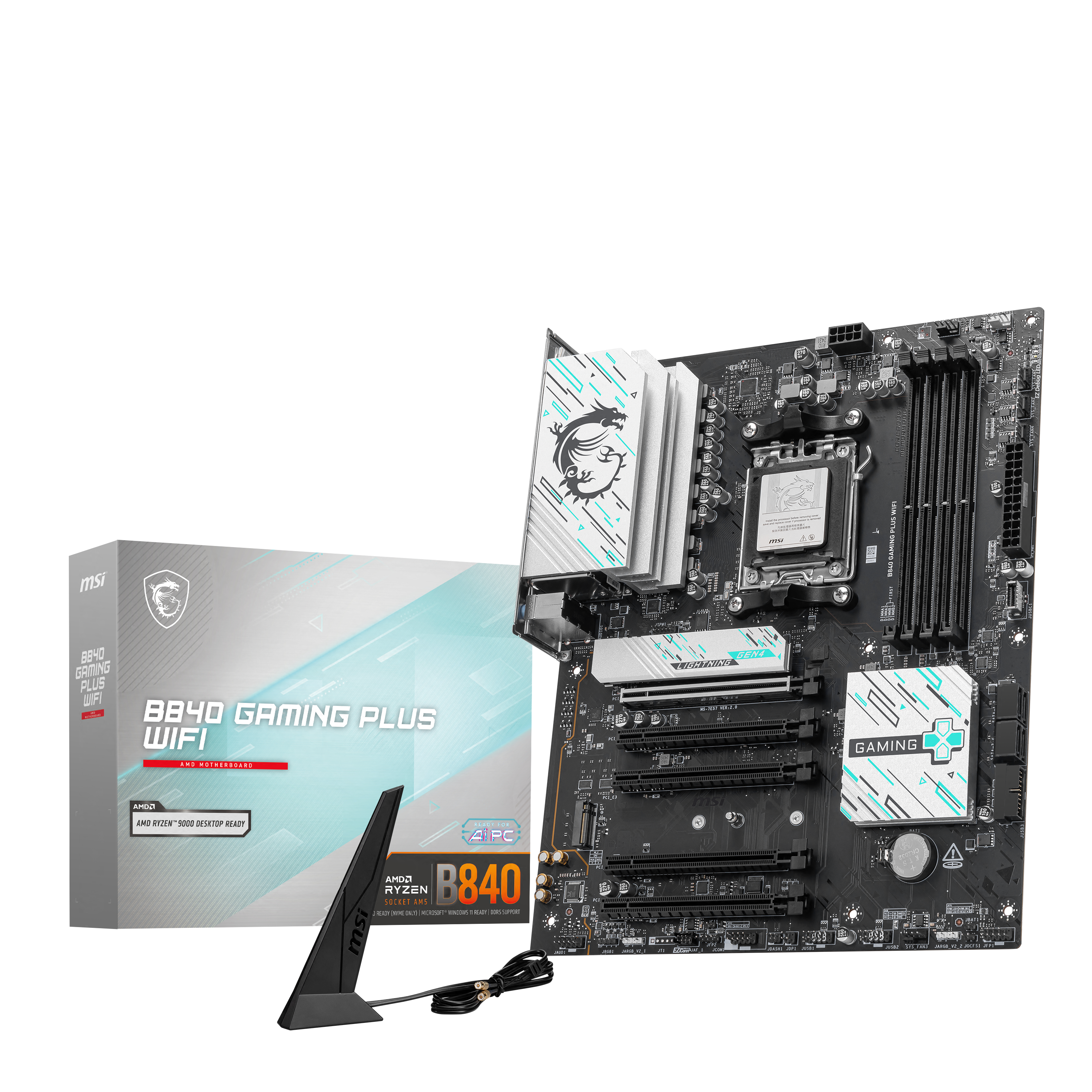 MSI B840 GAMING PLUS WIFI (AMD AM5) B840 ATX Motherboard