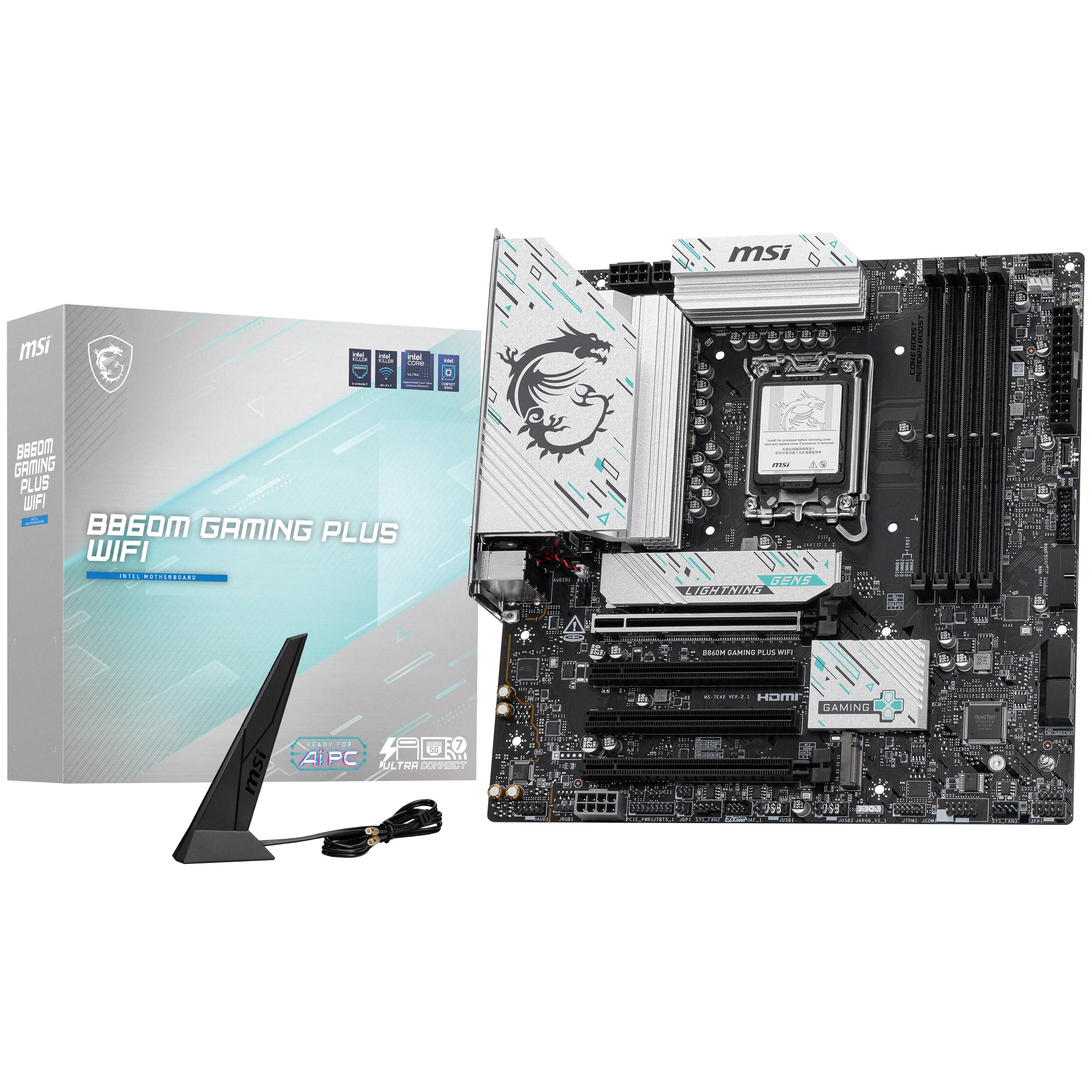 MSI B860M Gaming Plus WIFI (LGA 1851) DDR5 Micro-ATX Motherboard