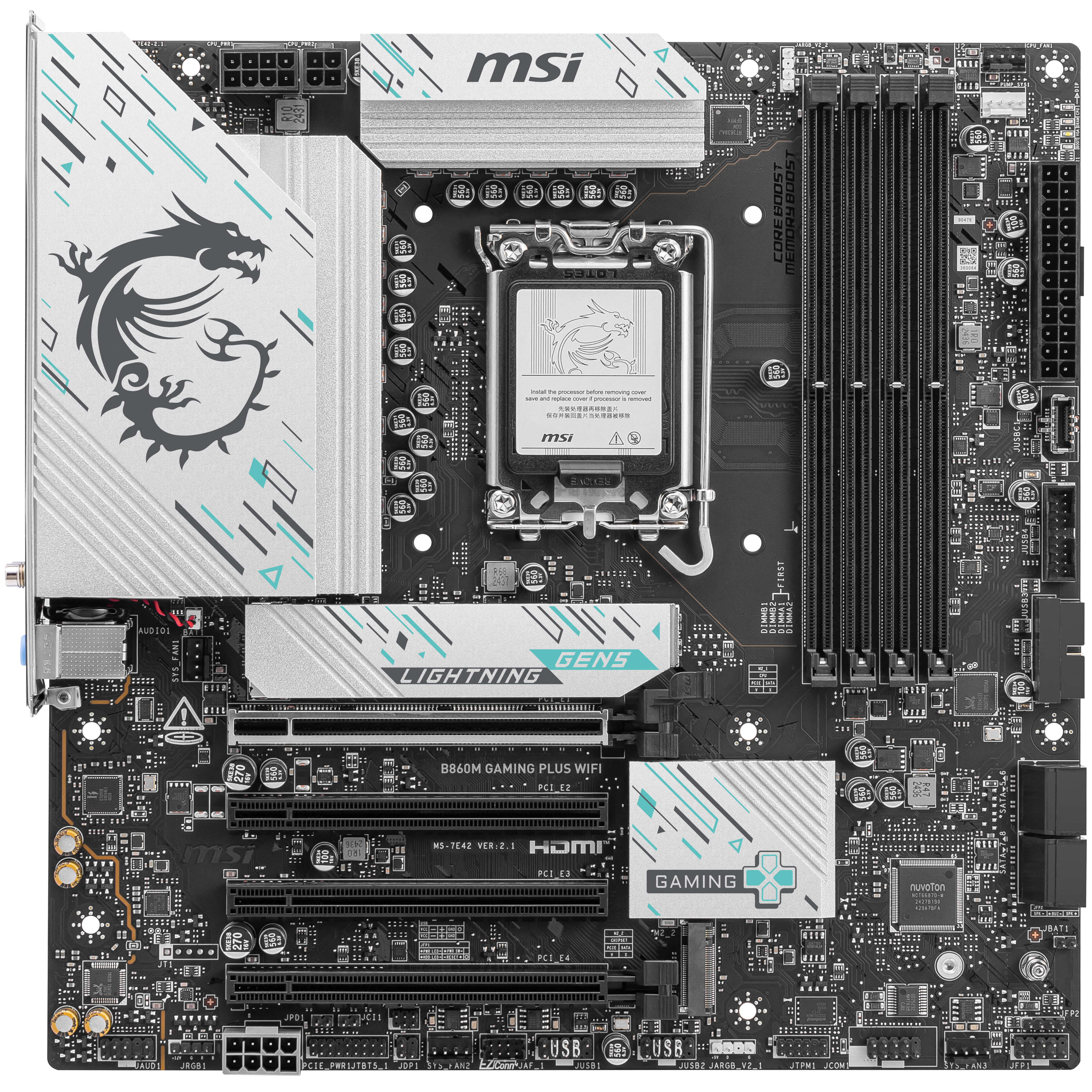 MSI - MSI B860M Gaming Plus WIFI (LGA 1851) DDR5 Micro-ATX Motherboard