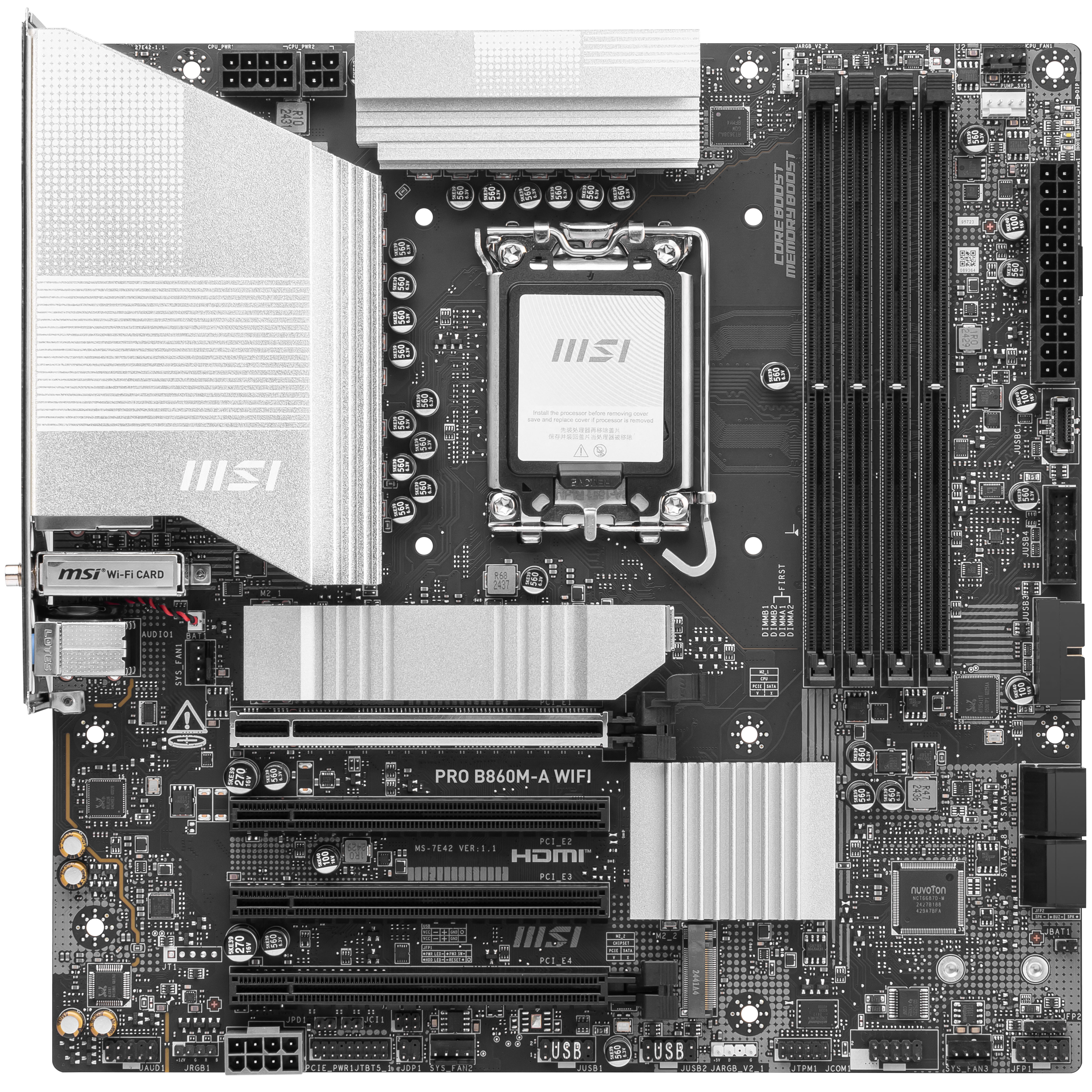 MSI - MSI PRO B860M-A WIFI (LGA 1851) DDR5 Micro-ATX Motherboard