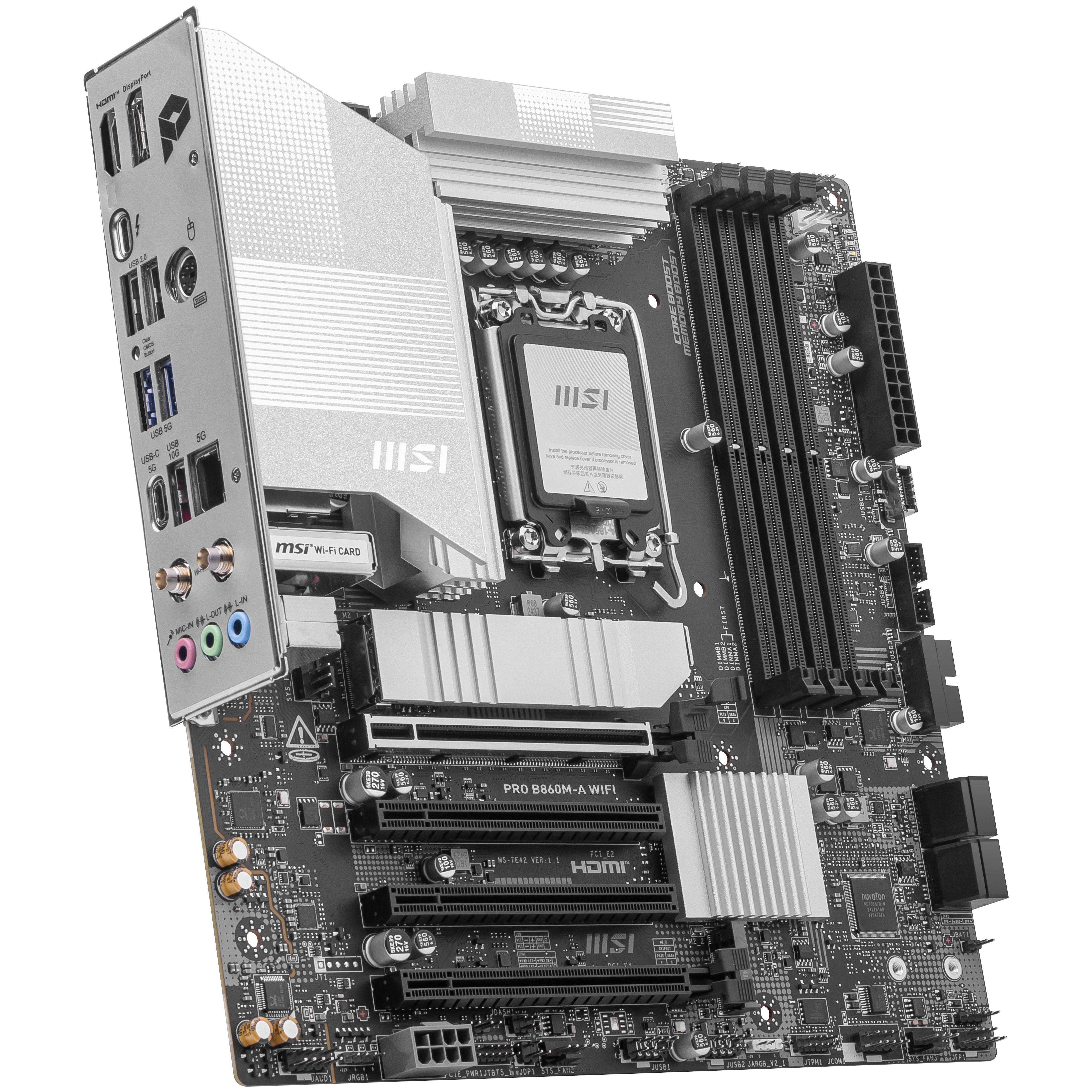 MSI - MSI PRO B860M-A WIFI (LGA 1851) DDR5 Micro-ATX Motherboard