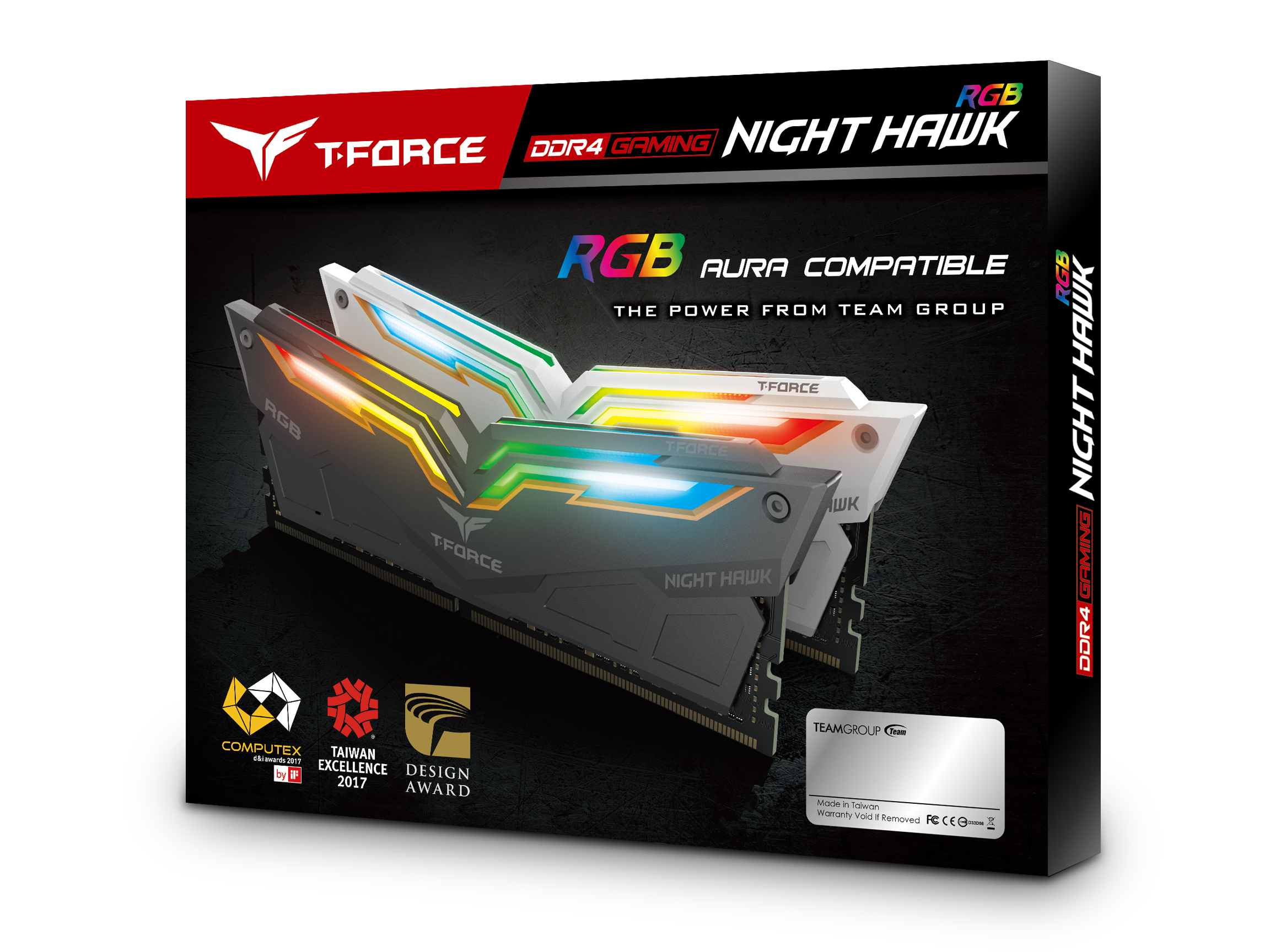 Team Group Night Hawk RGB 16GB (2x8GB) DDR4 PC4-25600C16 3200MHz Dual  Channel Kit RGB White (TF2D4 OcUK