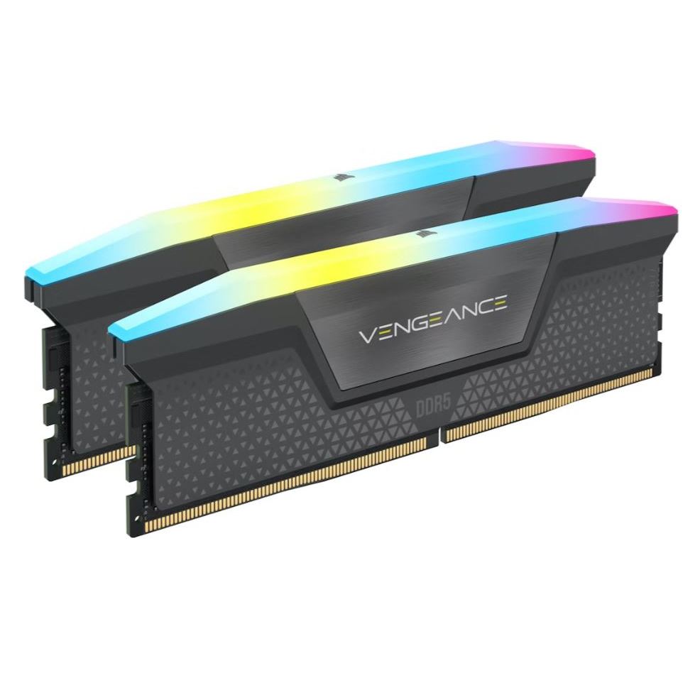 Corsair Vengeance RGB 32GB (2X16GB) DDR5 PC5-52000C32 6600MHz Dual Channel Kit - Black (CMH32GX5M2X6600C32)