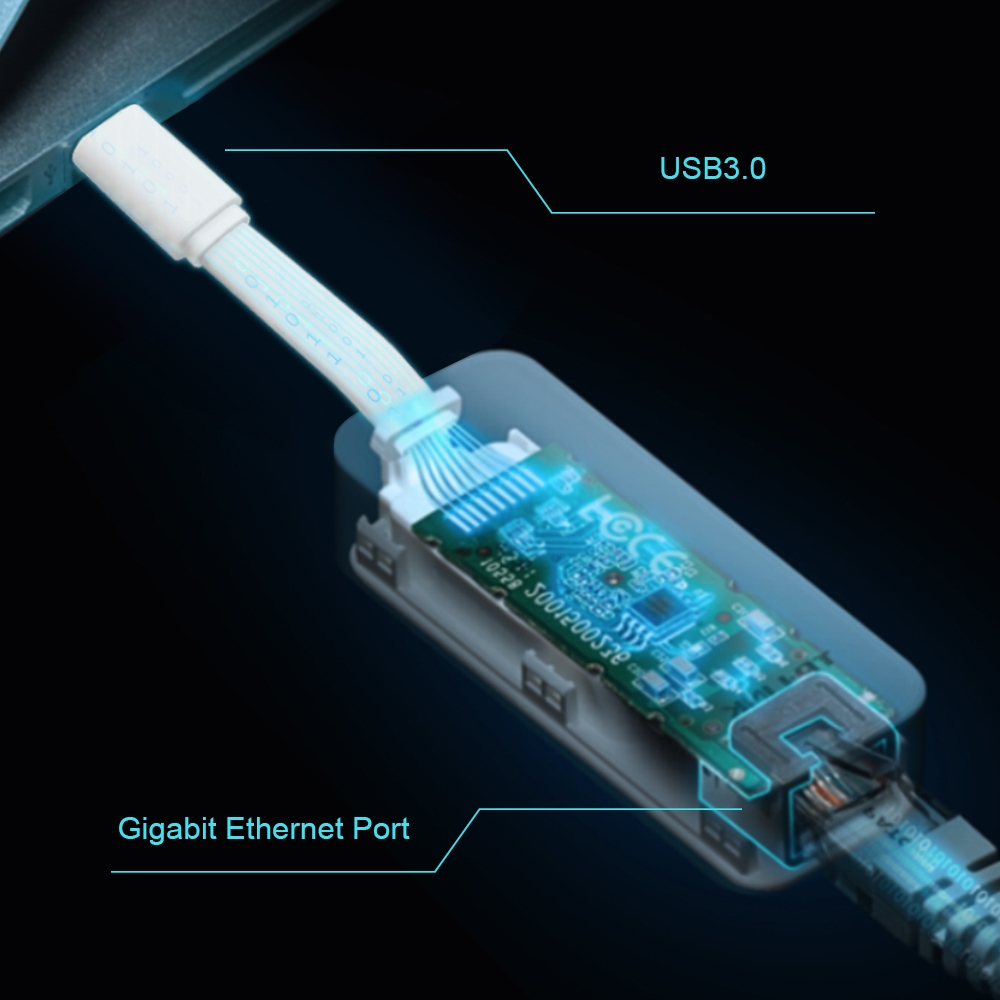 TP-Link - TP-Link UE300C USB 3.0 Type-C to Gigabit Ethernet Network Adapter