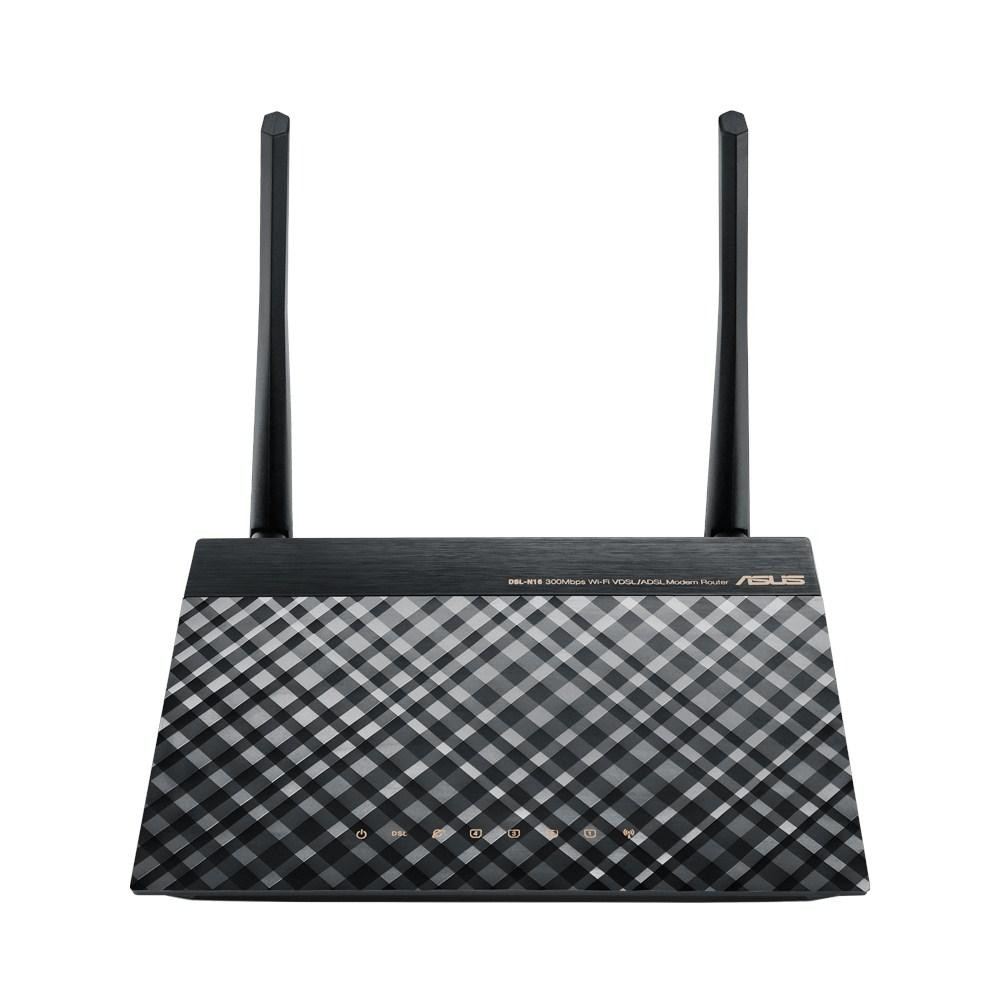 Asus - ASUS DSL-N16 wireless router Single-band (2.4 GHz) Fast Ethernet - Black