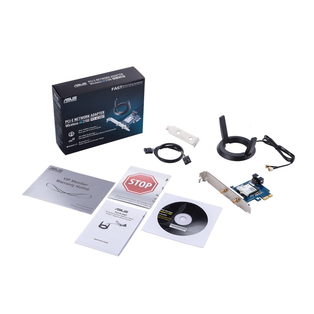 Asus - Asus PCE-AC58BT AC2100 Dual-Band PCIe 160MHz Wi-Fi Adapter
