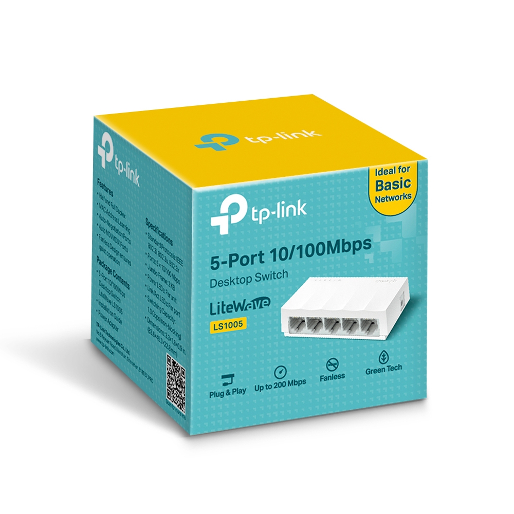 TP-Link - TP-Link LS1005 - 5 Port 10/100Mbps Desktop Network Switch