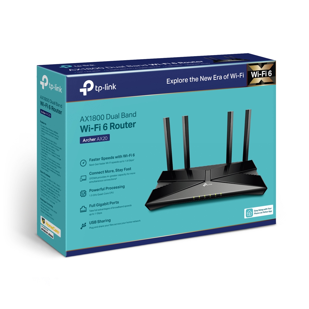 TP-Link - TP-Link Archer AX20 Wi-Fi 6 AX1800 Dual-Band Router