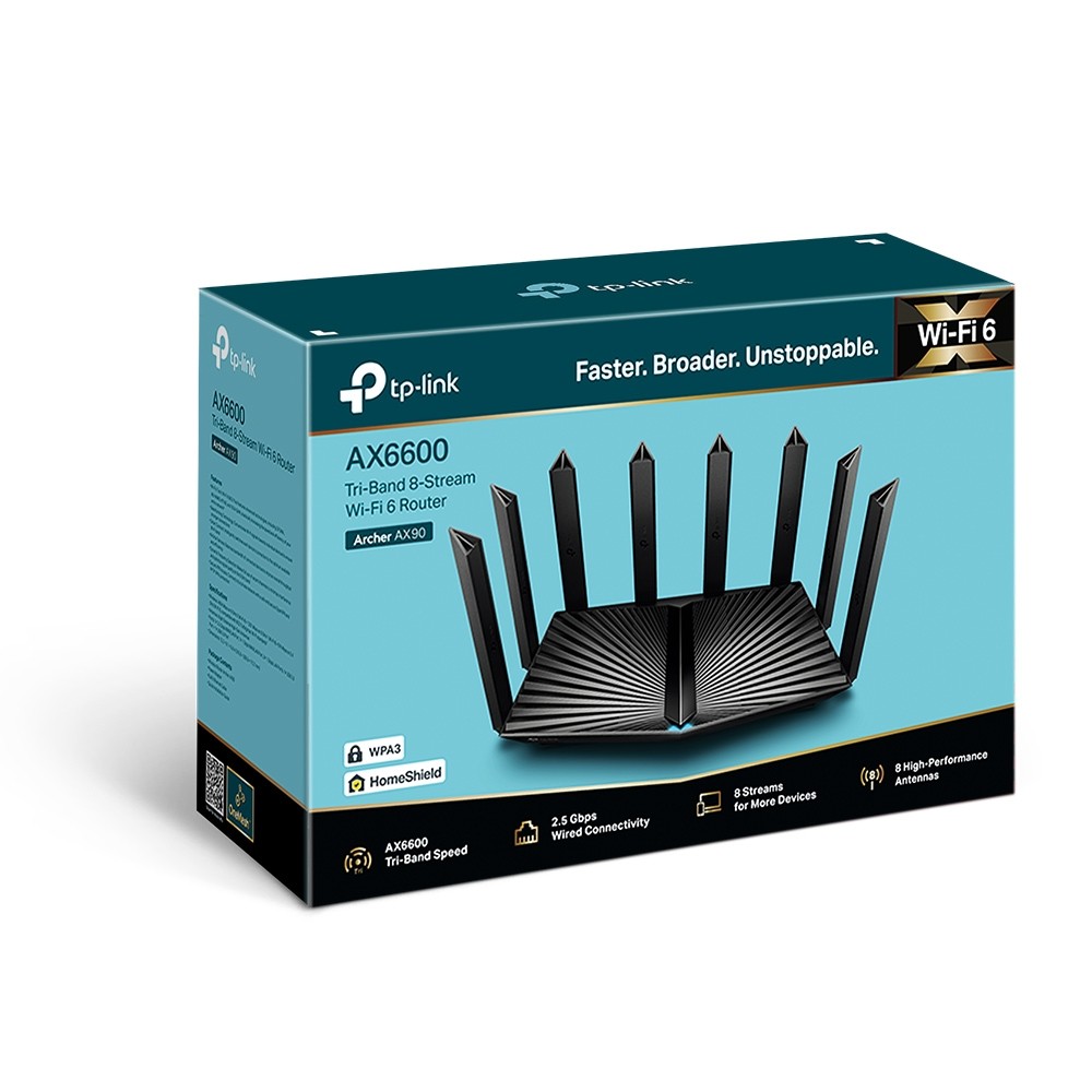 TP-Link - TP-Link Archer AX90 AX6600 Tri-Band Wi-Fi 6 Router