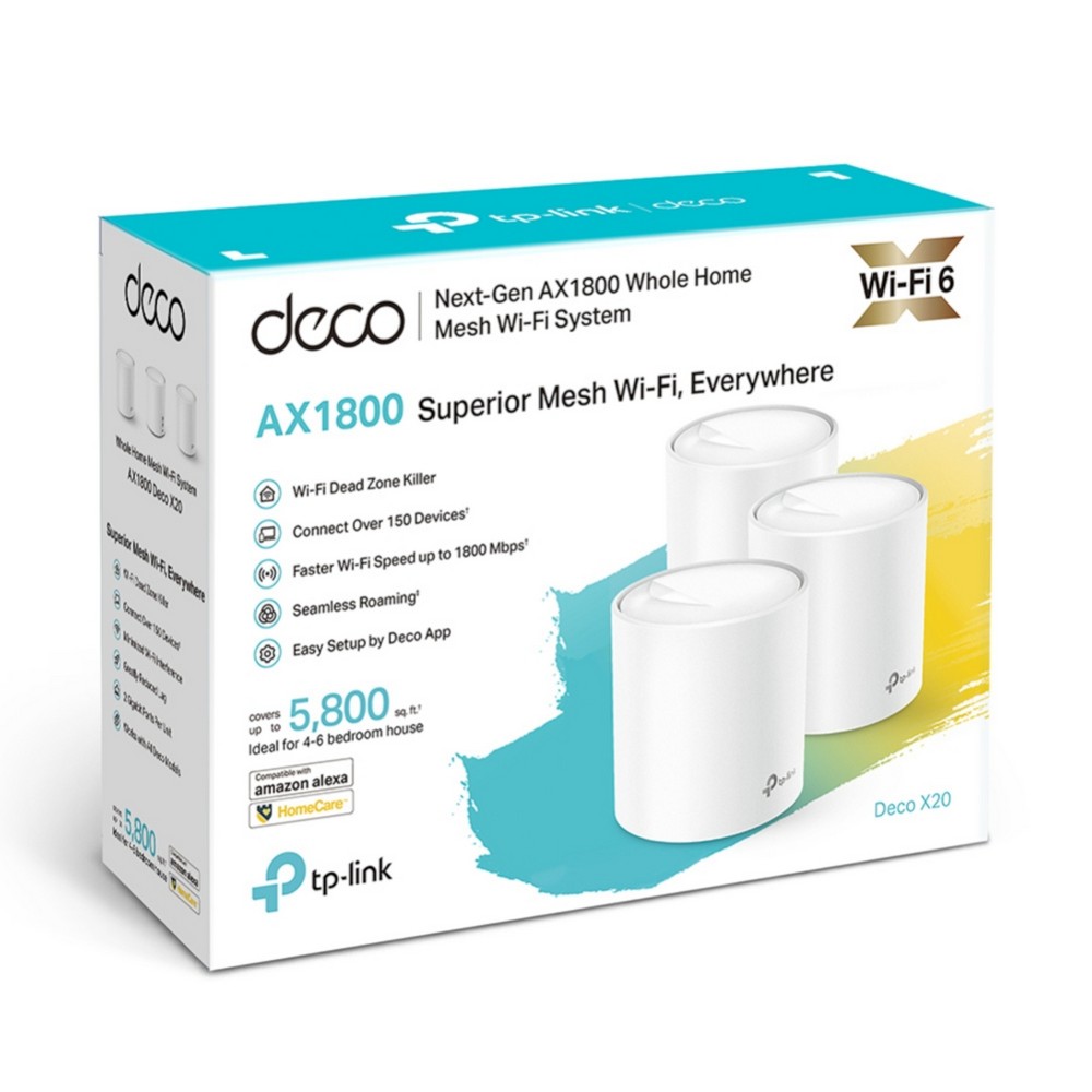 TP-Link - TP-Link Deco X20  AX1800 Wi-Fi Mesh System (3-Pack)