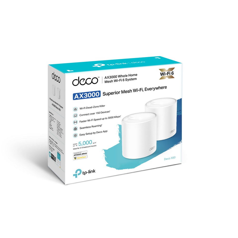 TP-Link - TP-Link Deco X60 AX3000 Wi-Fi 6 Mesh System (2-Pack)