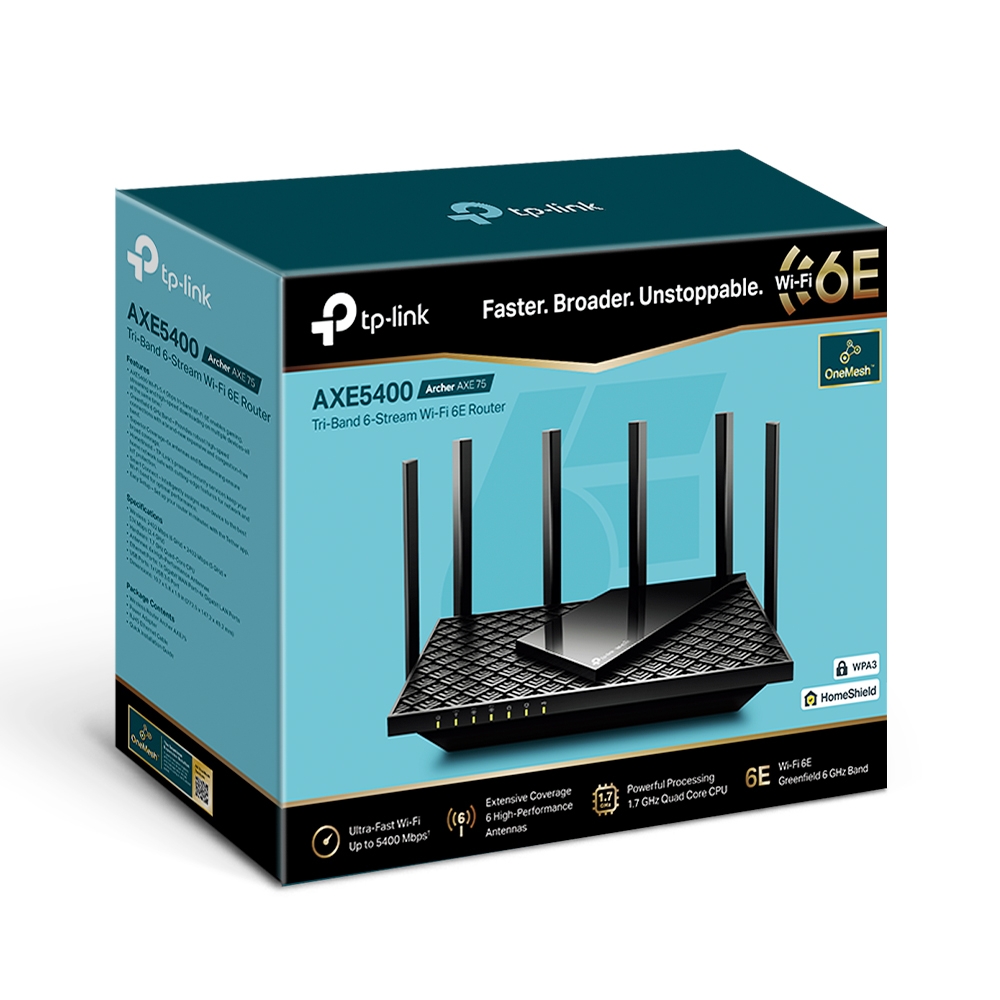 TP-Link - TP-Link AXE75 Tri-Band Wi-Fi 6E Router