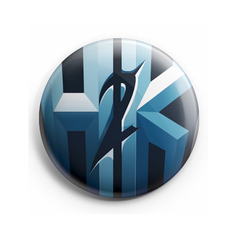 H2K Close Print Round Metal Badge Pin
