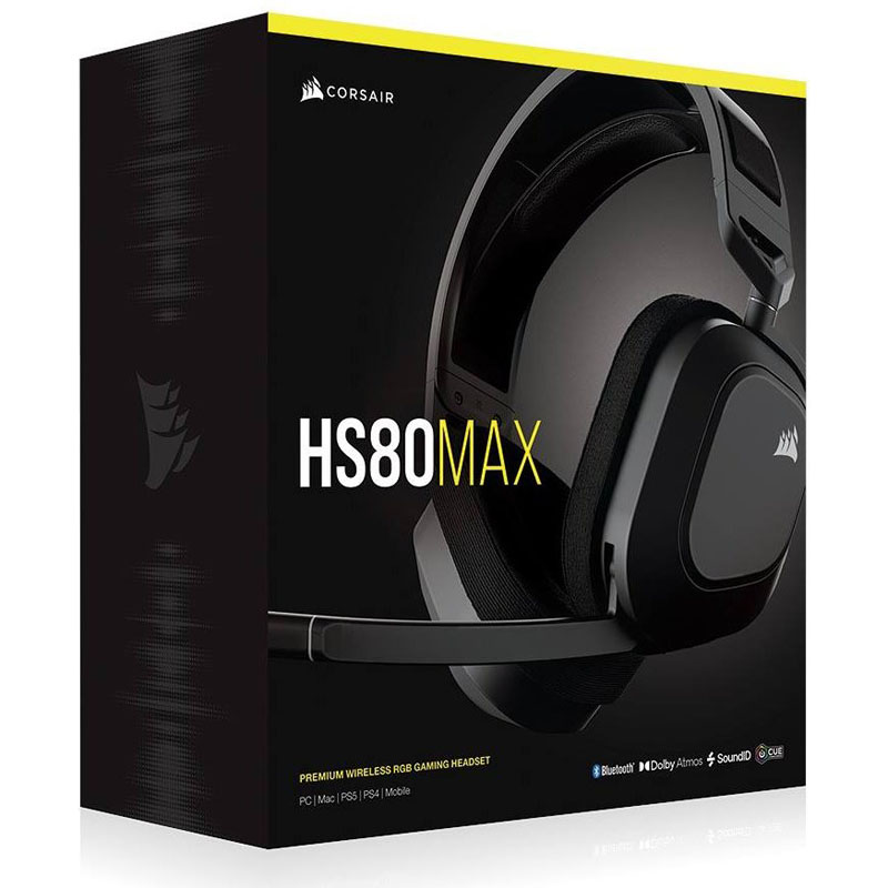 CORSAIR - CORSAIR HS80 MAX WIRELESS Gaming Headset, Steel Gray