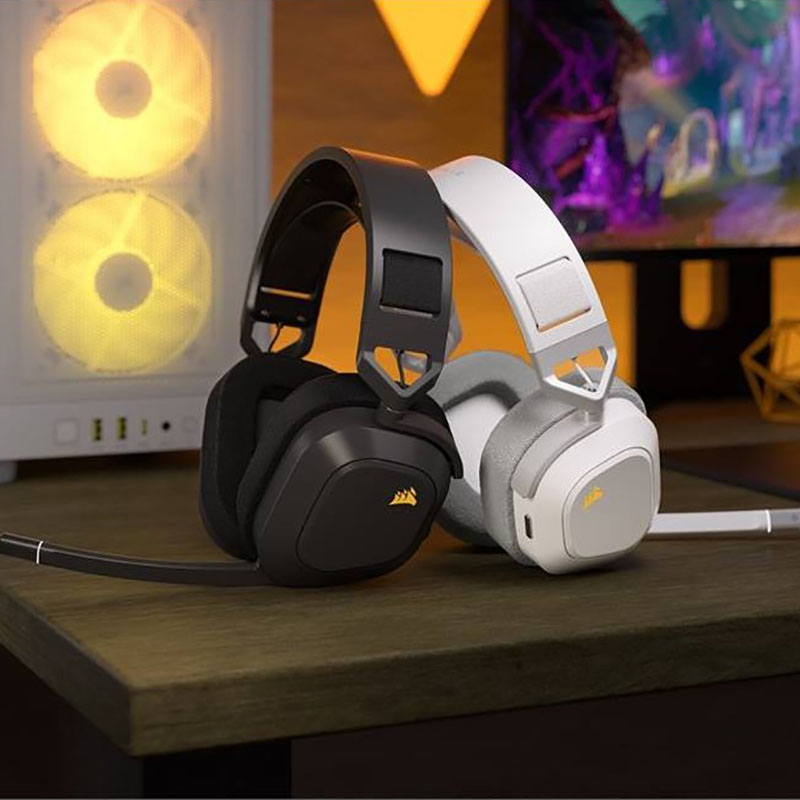 CORSAIR - CORSAIR HS80 MAX WIRELESS Gaming Headset, Steel Gray