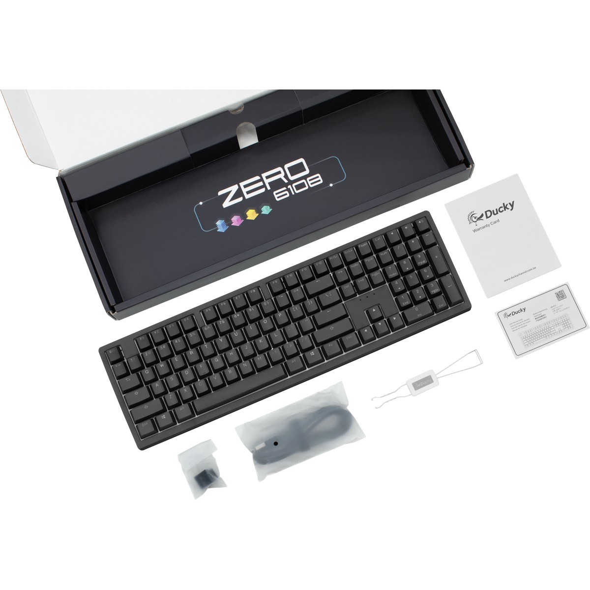 Ducky - Ducky Zero 6108 Classic Black Wireless Mechanical Keyboard Cherry MX2A Silver