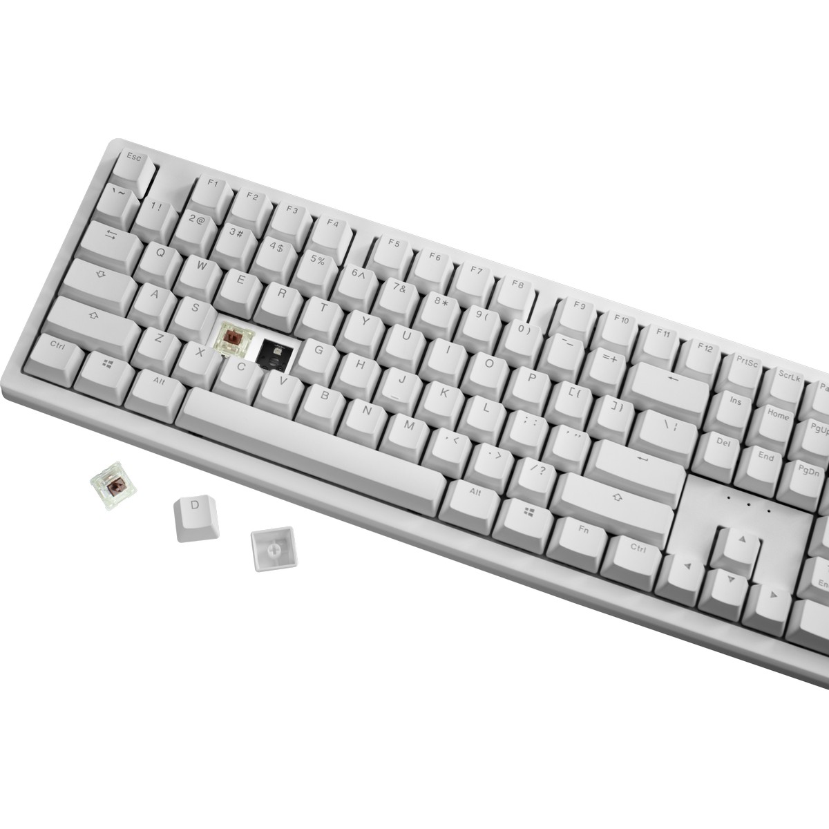 Ducky - Ducky Zero 6108 Classic White Wireless Mechanical Keyboard Cherry MX2A Brown