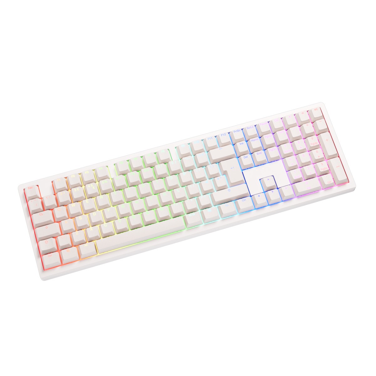 Ducky - Ducky Zero 6108 Classic White Wireless Mechanical Keyboard Cherry MX2A Brown