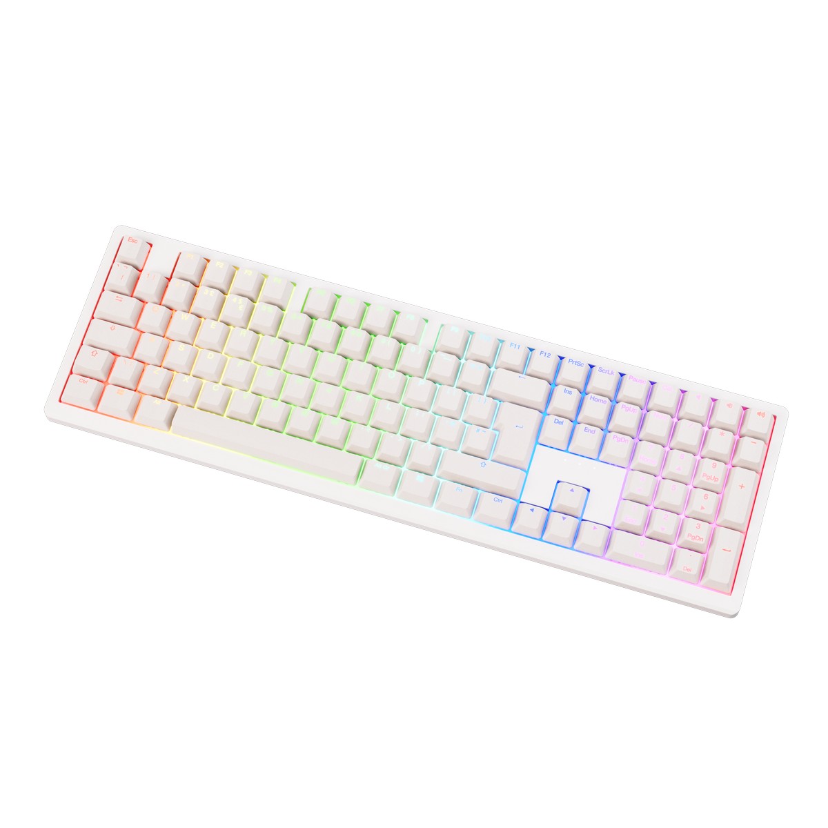 Ducky - Ducky Zero 6108 Classic White Wireless Mechanical Keyboard Cherry MX2A Brown