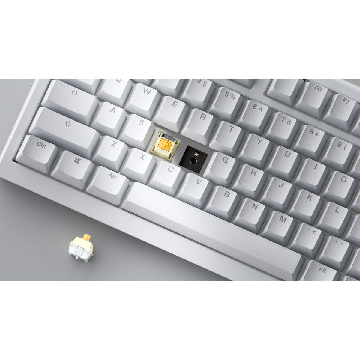 Ducky - Ducky One X 100% Wireless Ducky Linear Inductive Switch RGB Gaming Keyboard White  - UK Layout