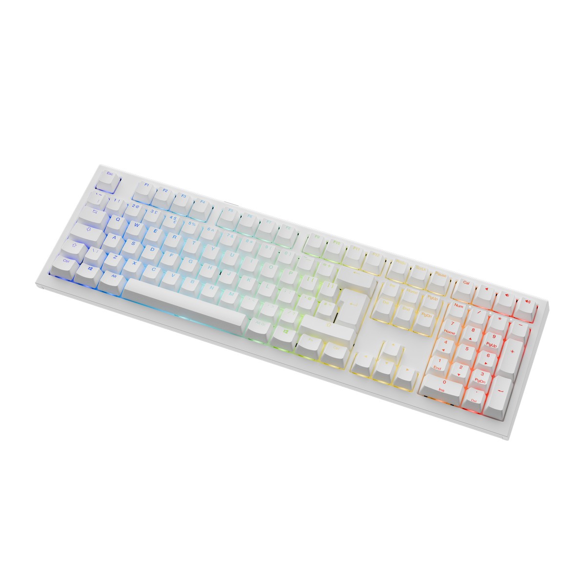 Ducky - Ducky One X 100% Wireless Ducky Linear Inductive Switch RGB Gaming Keyboard White  - UK Layout