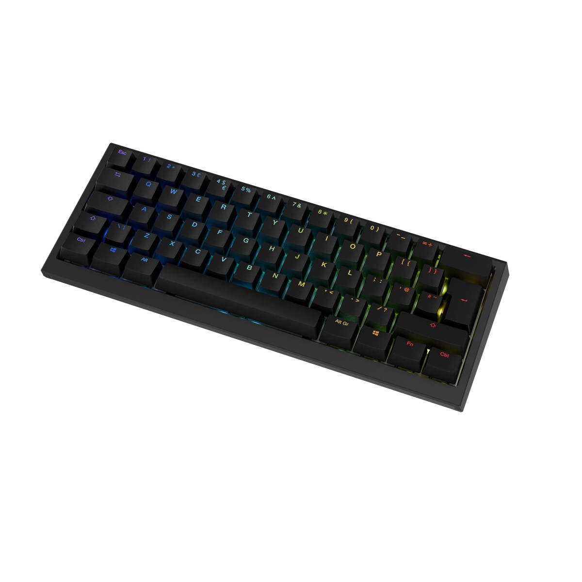 Ducky - Ducky One X Mini 60% Wireless Ducky Linear Inductive Switch RGB Gaming Keyboard Black  - UK Layout