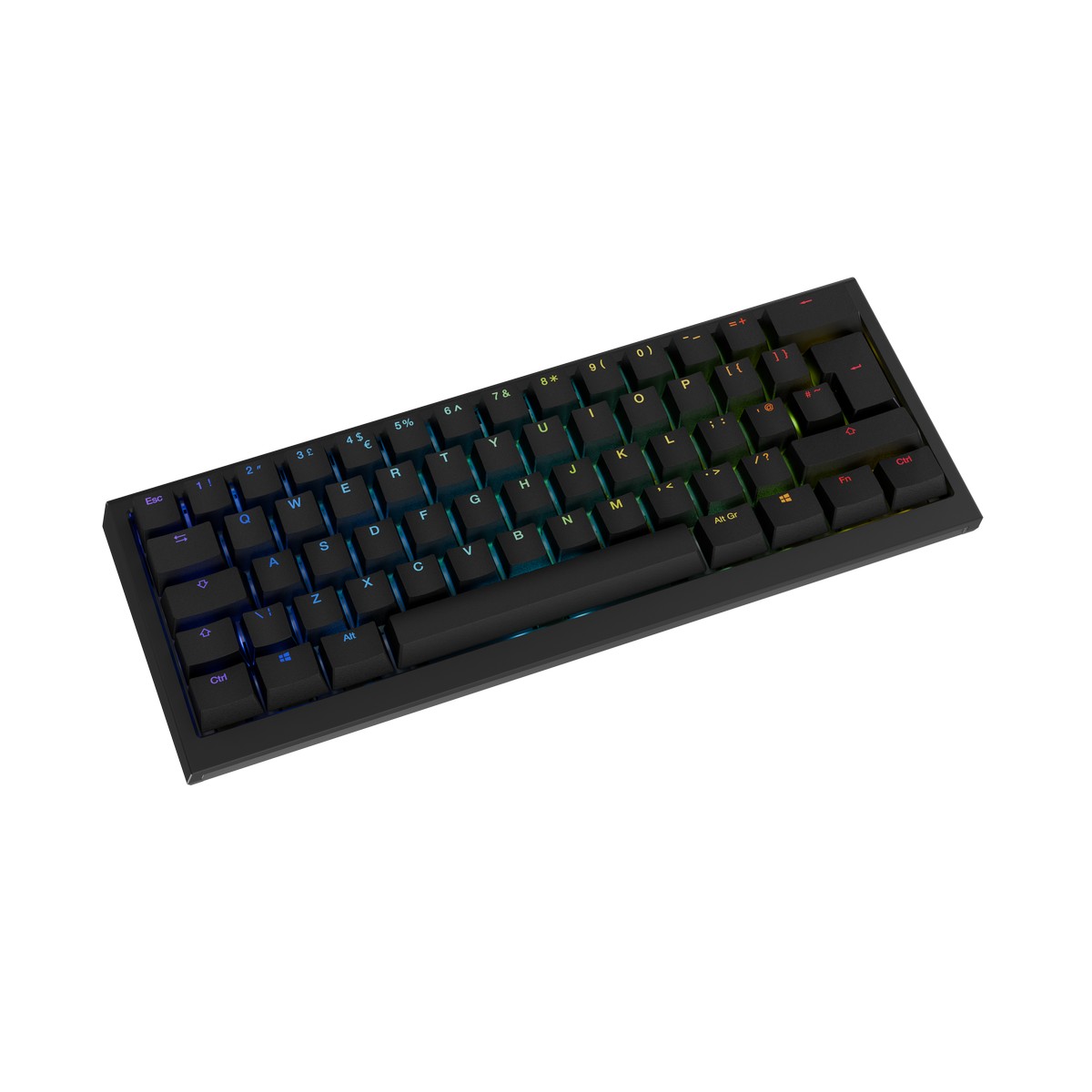 Ducky - Ducky One X Mini 60% Wireless Ducky Linear Inductive Switch RGB Gaming Keyboard Black  - UK Layout