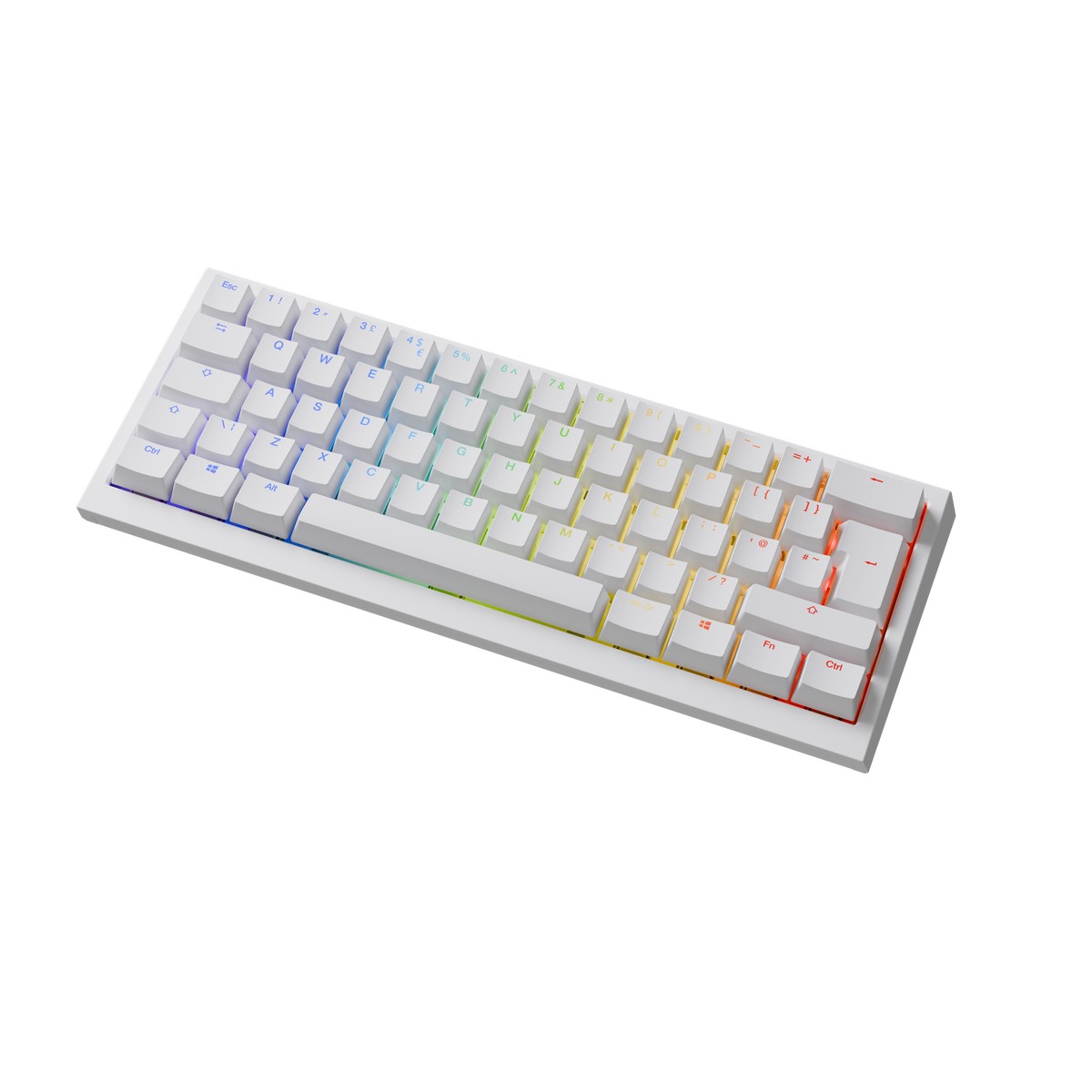 Ducky - Ducky One X Mini 60% Wireless Ducky Linear Inductive Switch RGB Gaming Keyboard White  - UK Layout