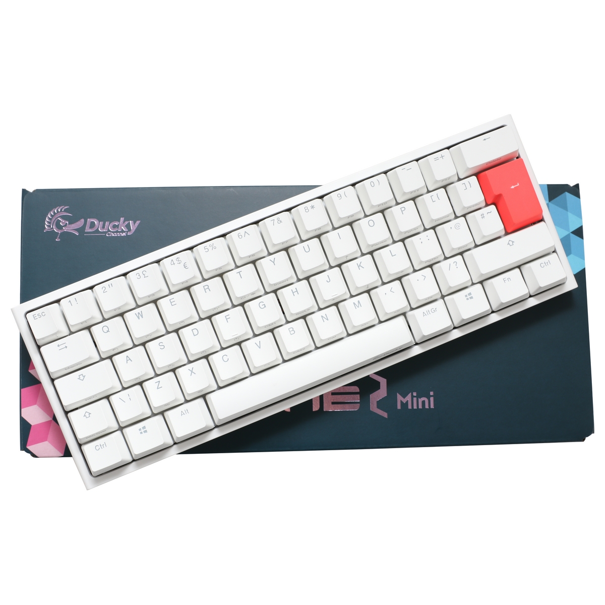 Ducky - Ducky One2 White Mini Kailh BOX White Switch RGB Backlit Gaming Keyboard