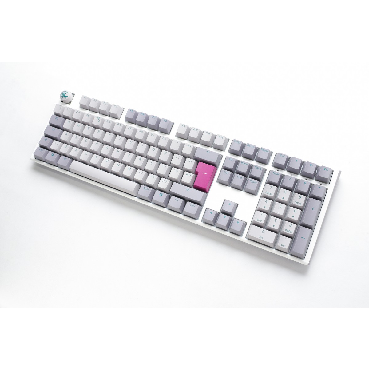 Ducky - Ducky One3 Mist Full Size Ergo Clear Cherry MX Switch Gaming Keyboard