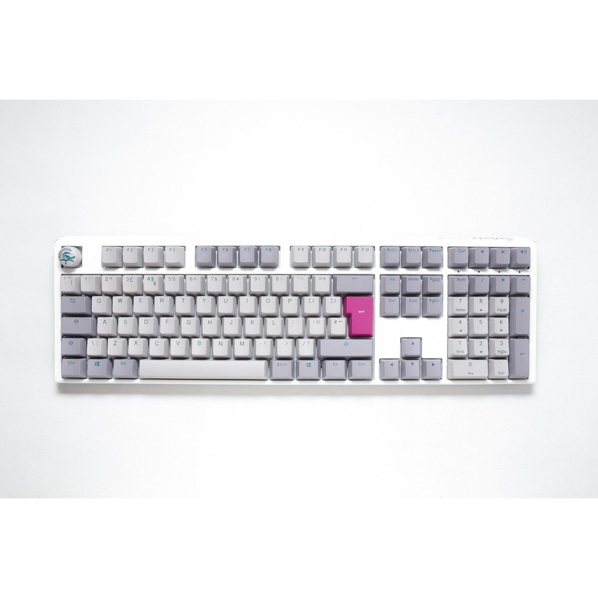 Ducky One3 Mist Full Size Ergo Clear Cherry MX Switch Gaming Keyboard