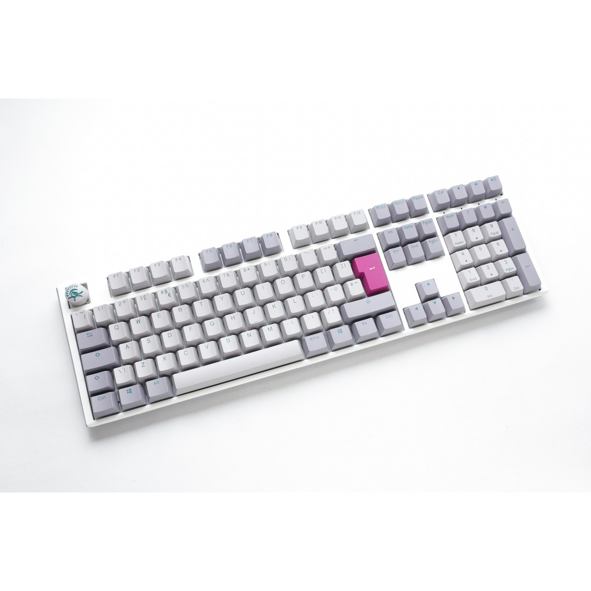 Ducky - Ducky One3 Mist Full Size Ergo Clear Cherry MX Switch Gaming Keyboard